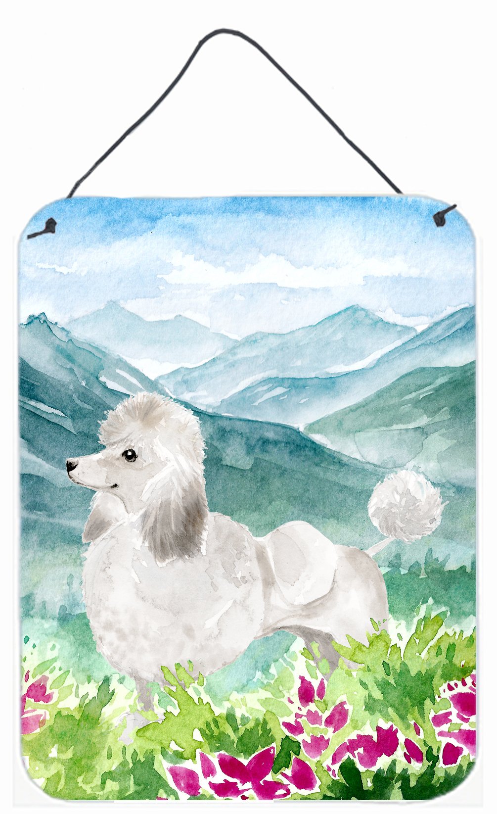 Mountian Flowers White Poodle Wall or Door Hanging Prints CK1964DS1216 by Caroline&#39;s Treasures
