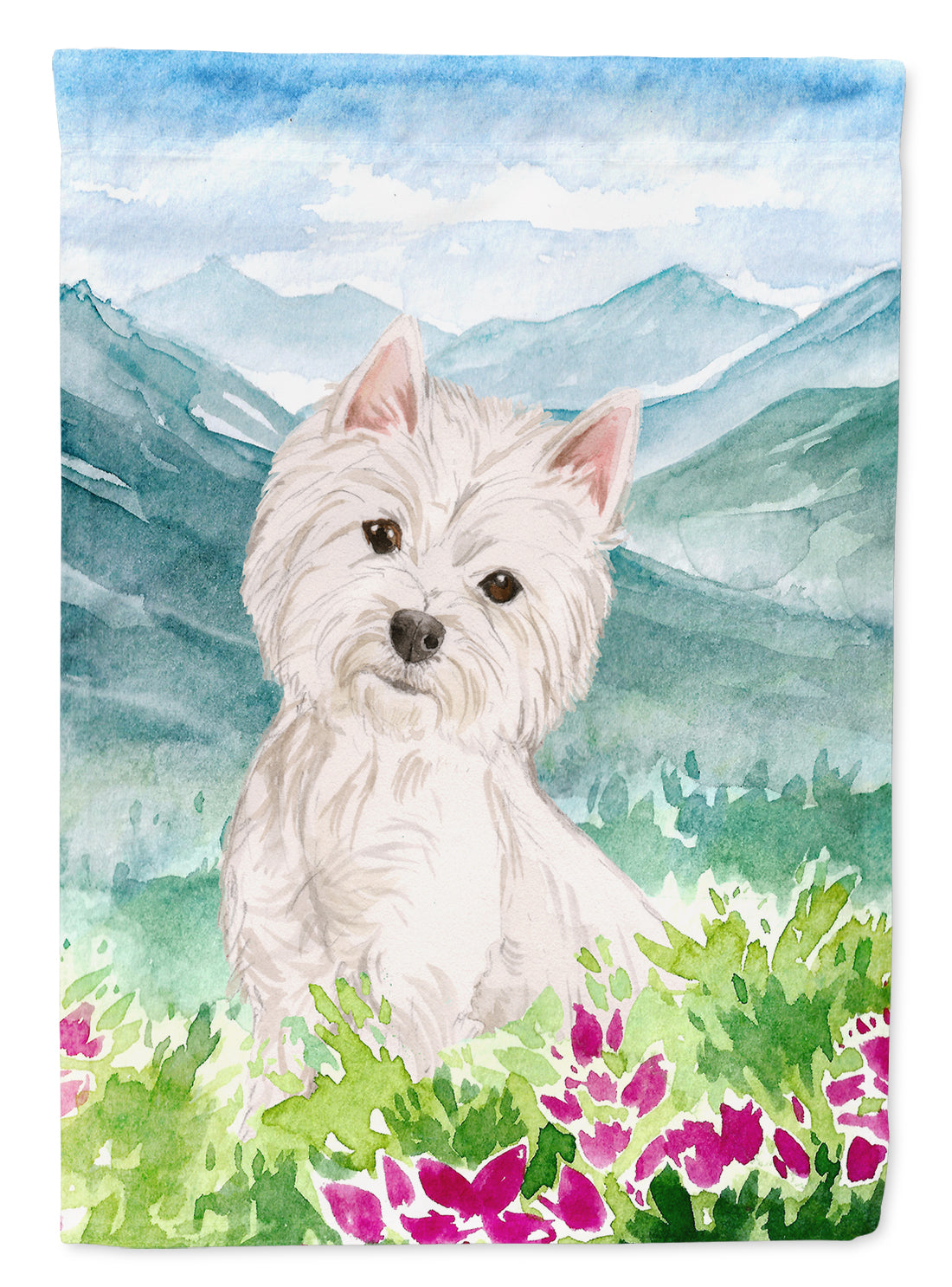 Mountian Flowers Westie Flag Canvas House Size CK1965CHF