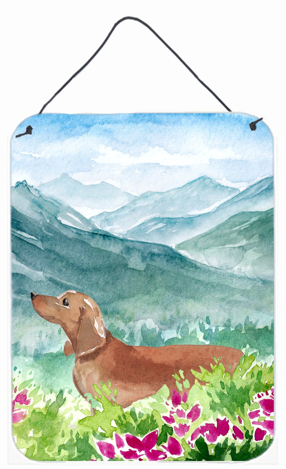 Mountian Flowers Red Dachshund Wall or Door Hanging Prints CK1967DS1216 by Caroline&#39;s Treasures