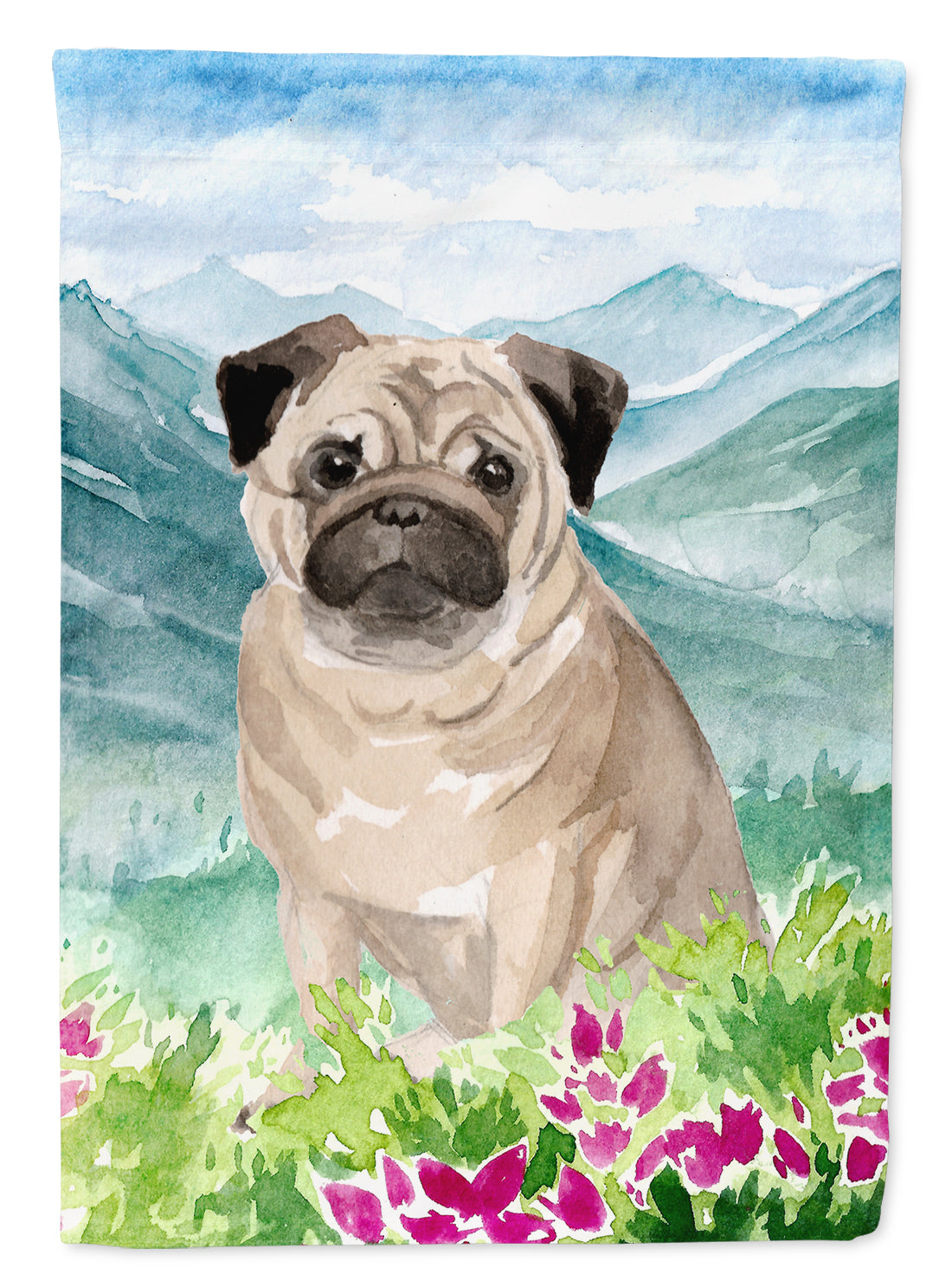 Mountian Flowers Fawn Pug Flag Canvas House Size CK1969CHF