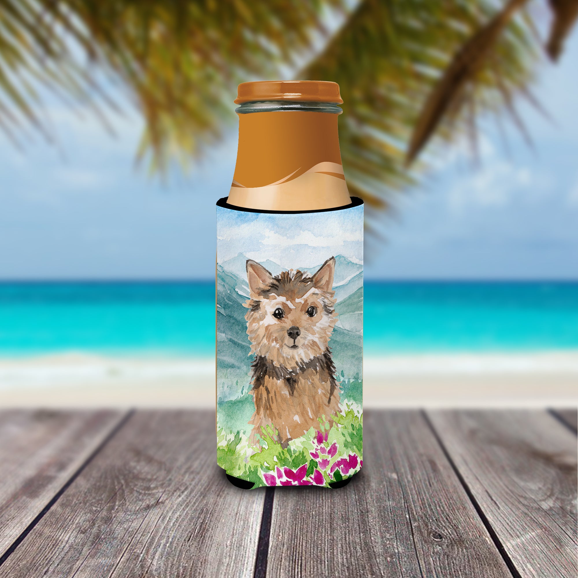 Mountian Flowers Norwich Terrier  Ultra Hugger for slim cans CK1971MUK  the-store.com.
