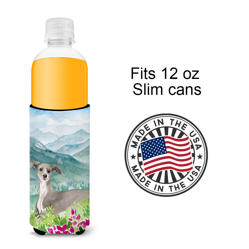 Mountian Flowers Italian Greyhound  Ultra Hugger for slim cans CK1974MUK