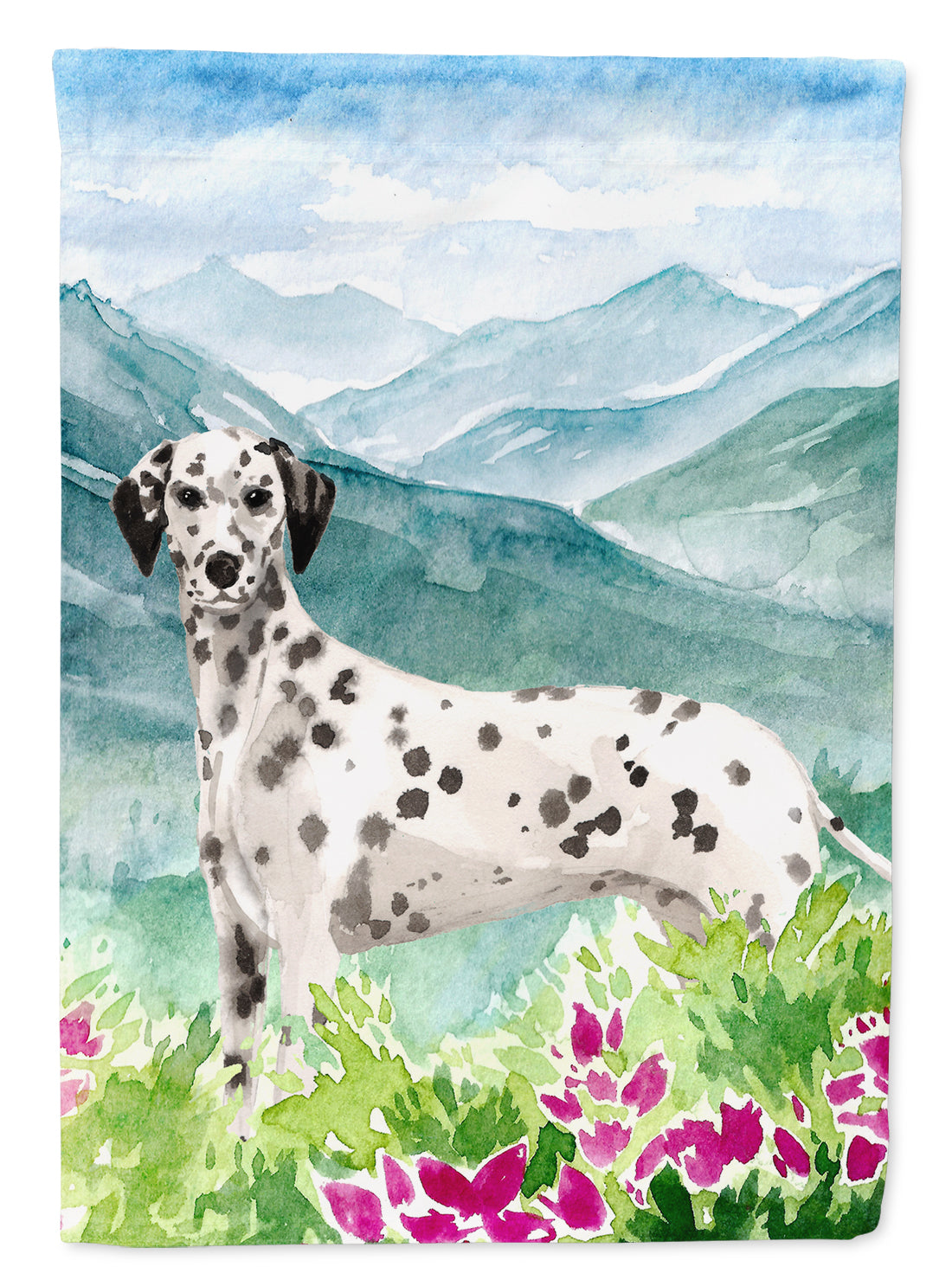 Mountian Flowers Dalmatian Flag Canvas House Size CK1980CHF  the-store.com.
