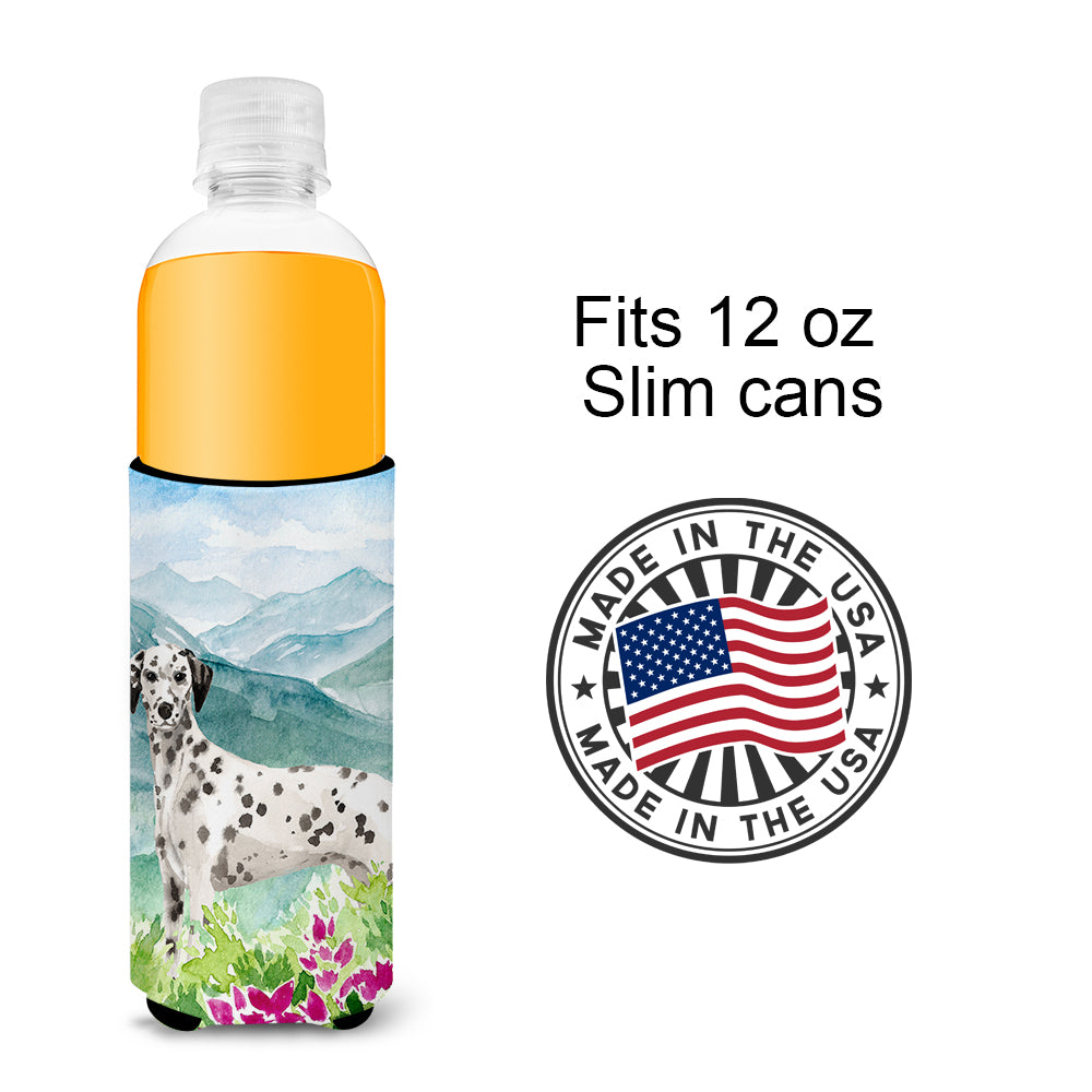Mountian Flowers Dalmatian  Ultra Hugger for slim cans CK1980MUK  the-store.com.