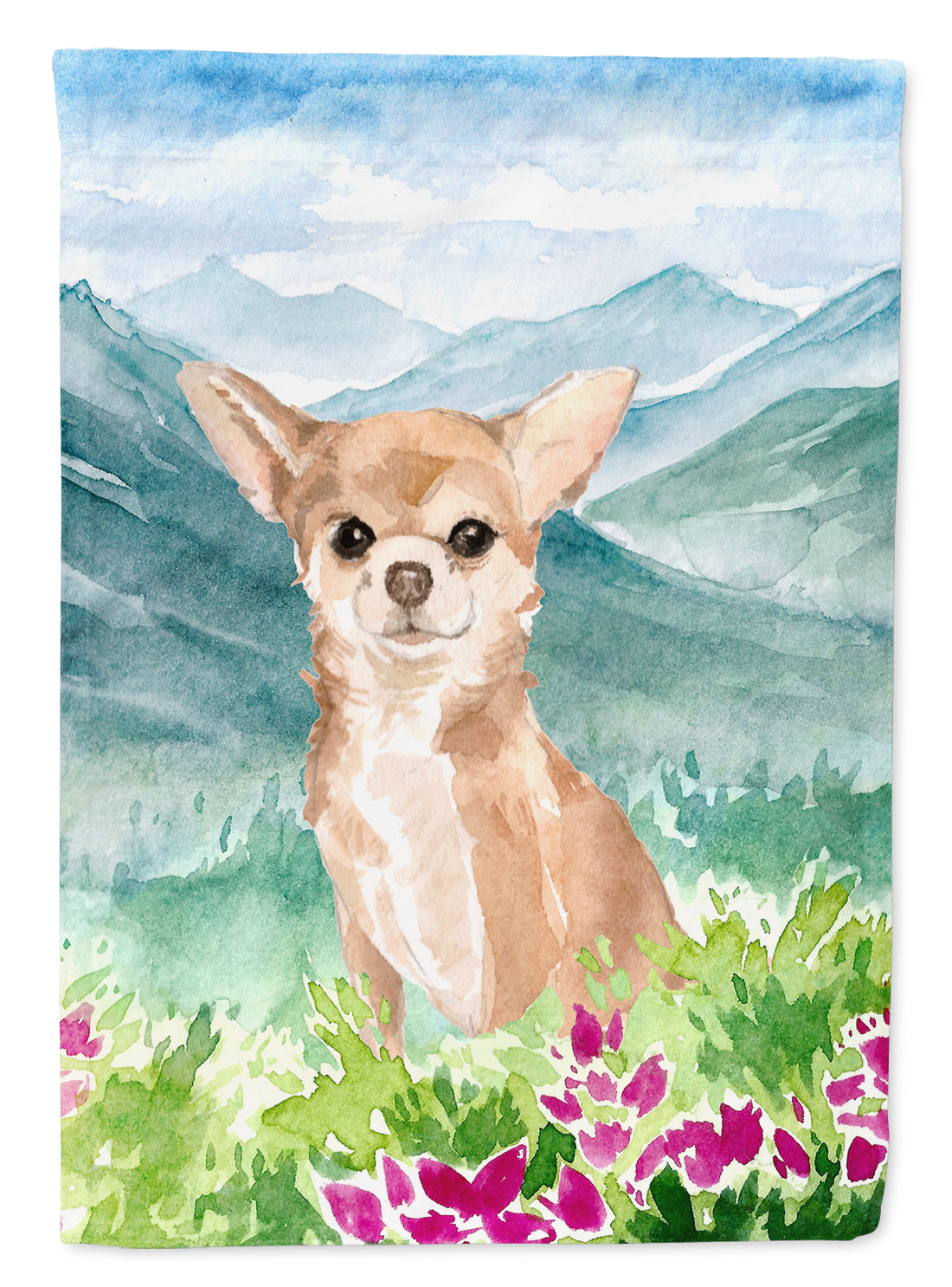 Mountian Flowers Chihuahua Flag Canvas House Size CK1983CHF