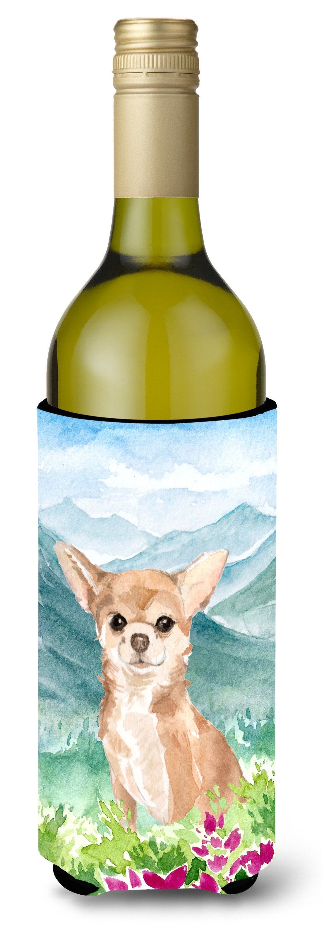 Mountian Flowers Chihuahua Wine Bottle Beverage Insulator Hugger CK1983LITERK by Caroline's Treasures