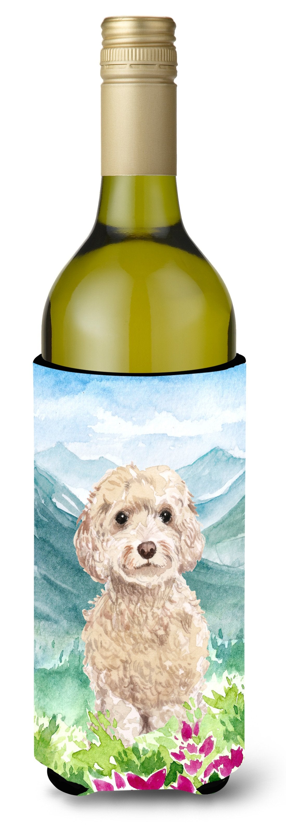 Mountian Flowers Goldendoodle Wine Bottle Beverage Insulator Hugger CK1984LITERK by Caroline's Treasures