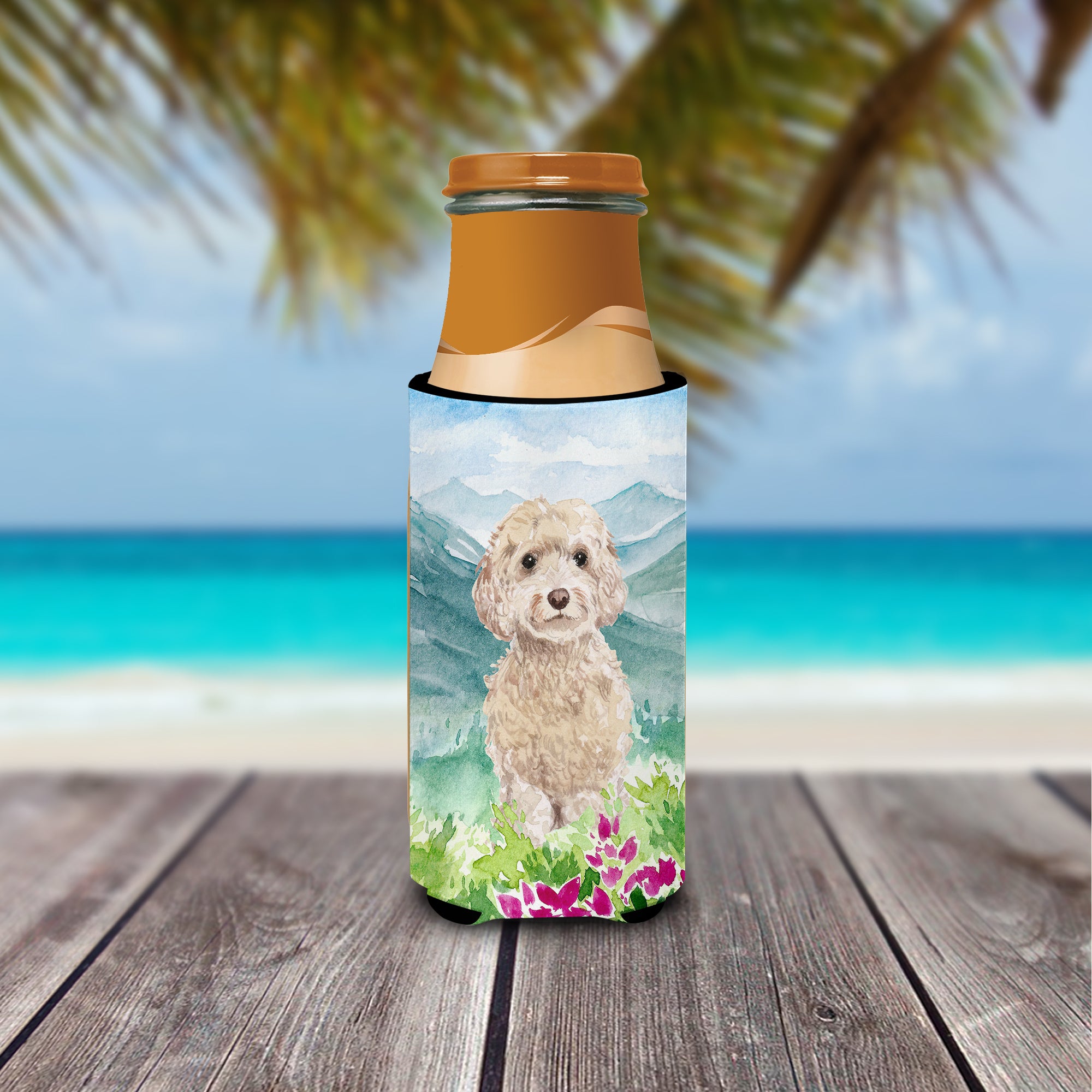 Mountian Flowers Goldendoodle  Ultra Hugger for slim cans CK1984MUK  the-store.com.