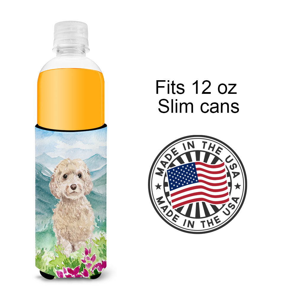 Mountian Flowers Goldendoodle  Ultra Hugger for slim cans CK1984MUK  the-store.com.