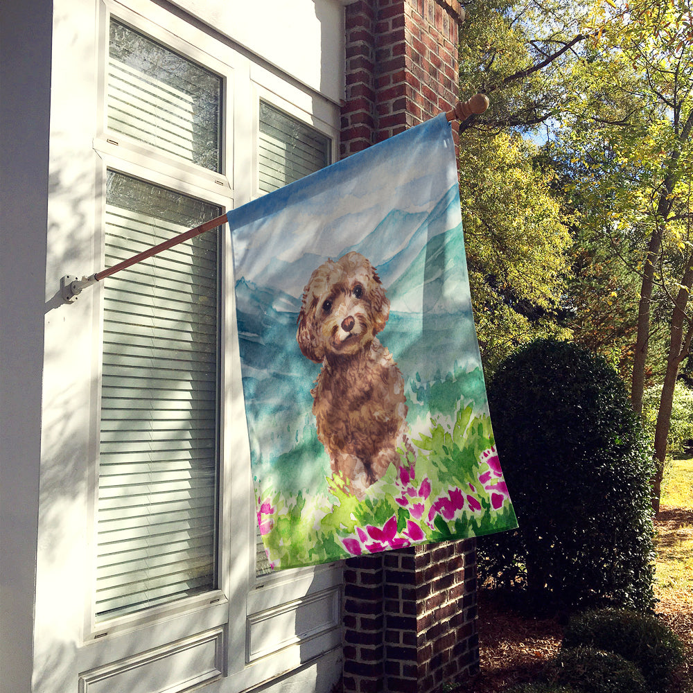 Mountian Flowers Labradoodle Flag Canvas House Size CK1988CHF  the-store.com.