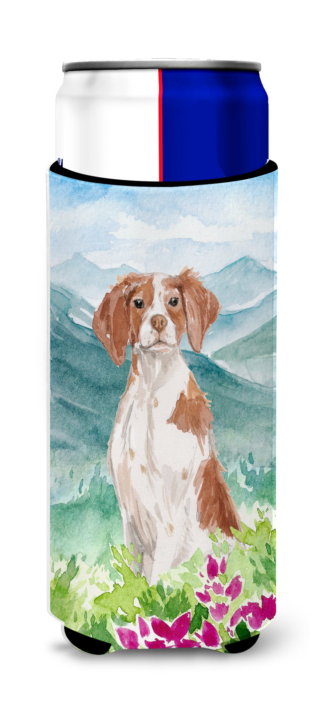 Mountian Flowers Brittany Spaniel  Ultra Hugger for slim cans CK1989MUK