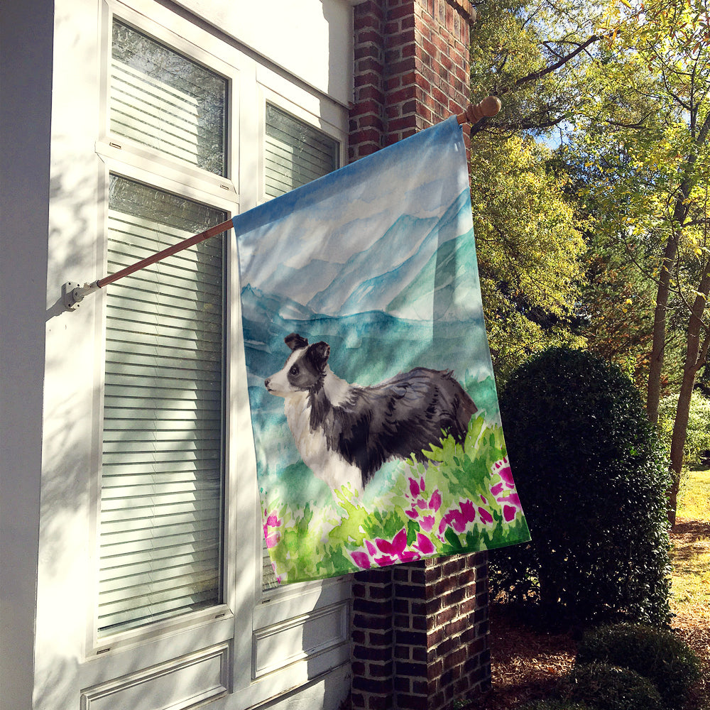 Mountian Flowers Border Collie Flag Canvas House Size CK1990CHF
