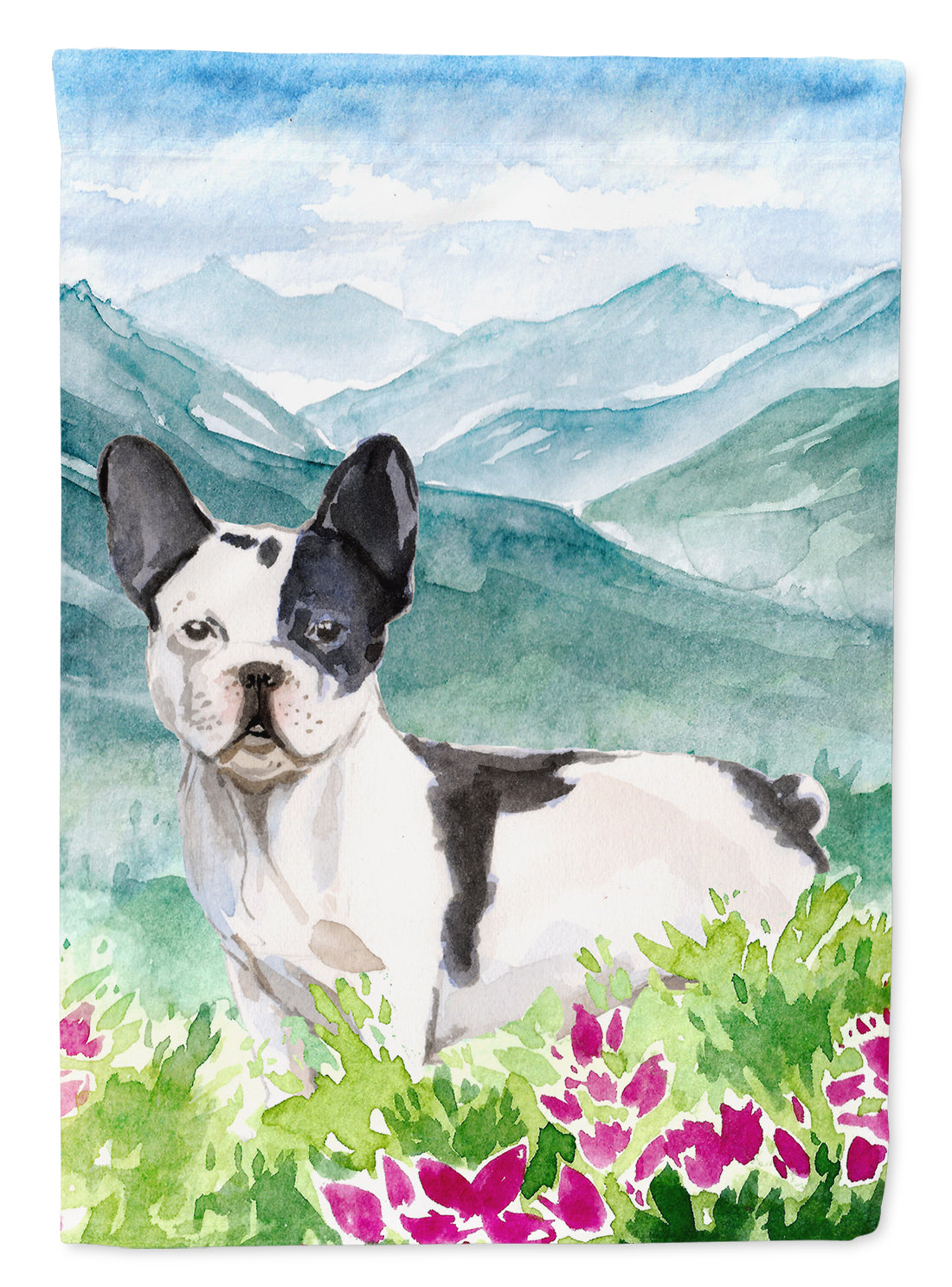 Mountian Flowers French Bulldog Flag Canvas House Size CK1991CHF