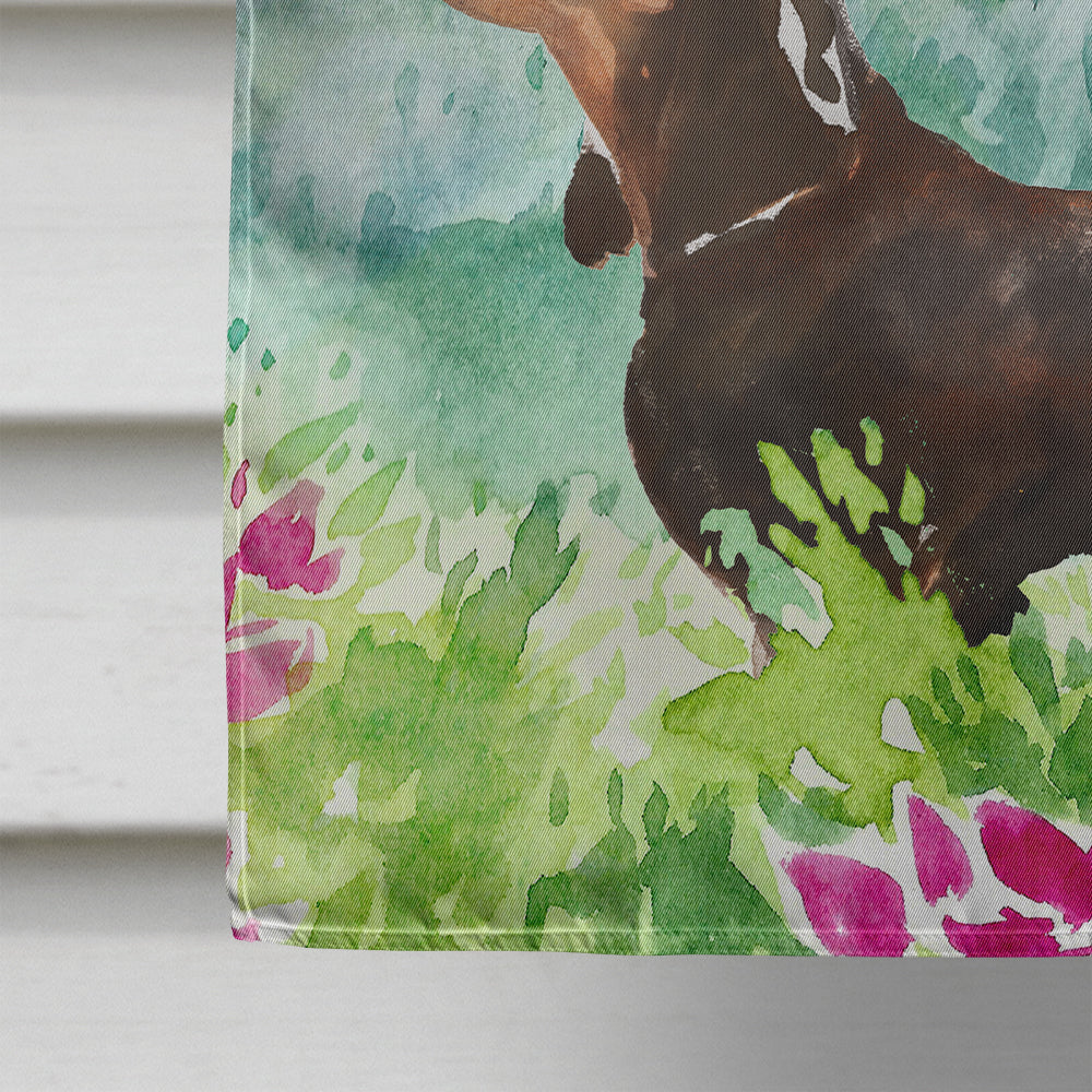 Mountian Flowers Dachshund Flag Canvas House Size CK1993CHF  the-store.com.