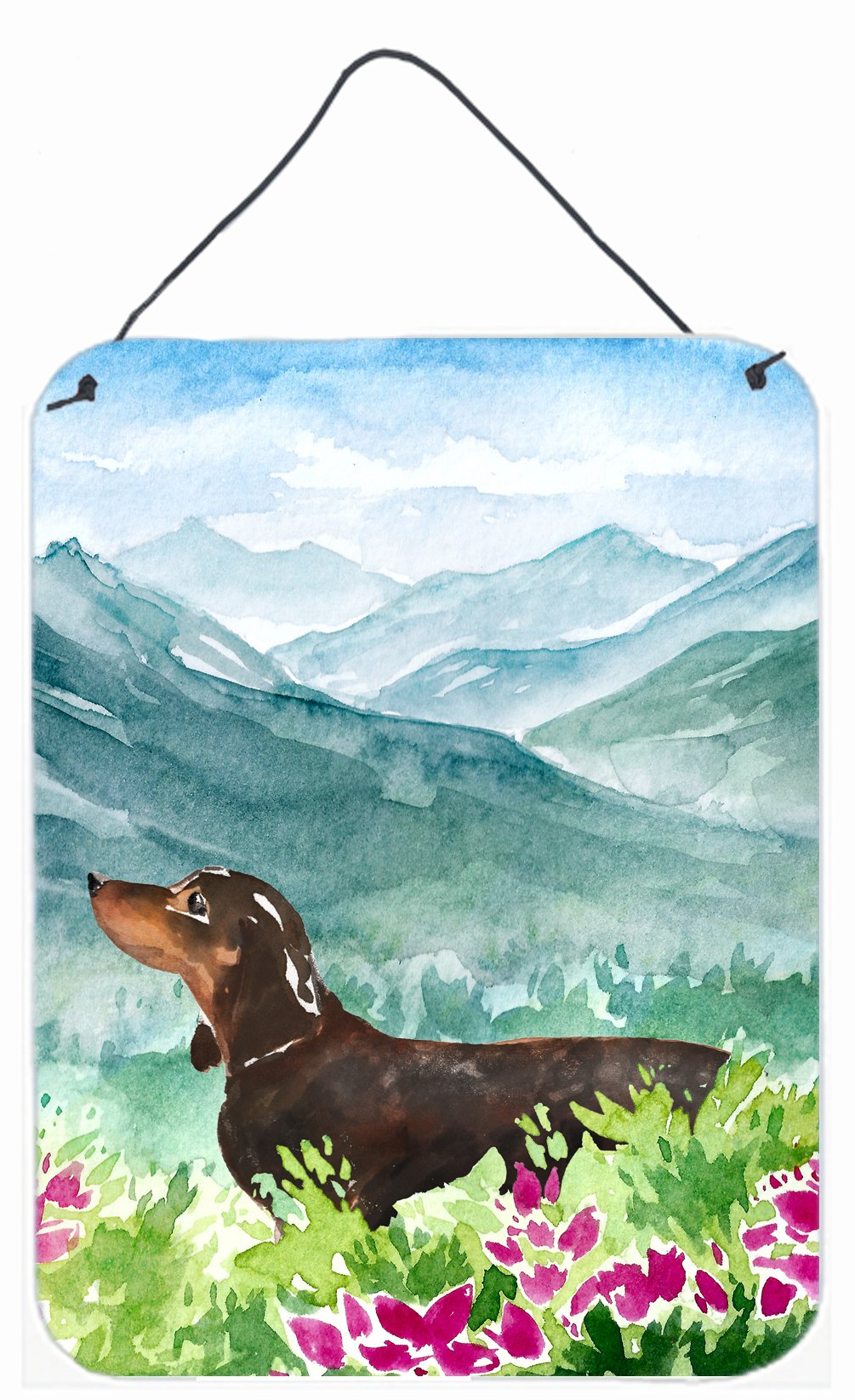 Mountian Flowers Dachshund Wall or Door Hanging Prints CK1993DS1216 by Caroline's Treasures