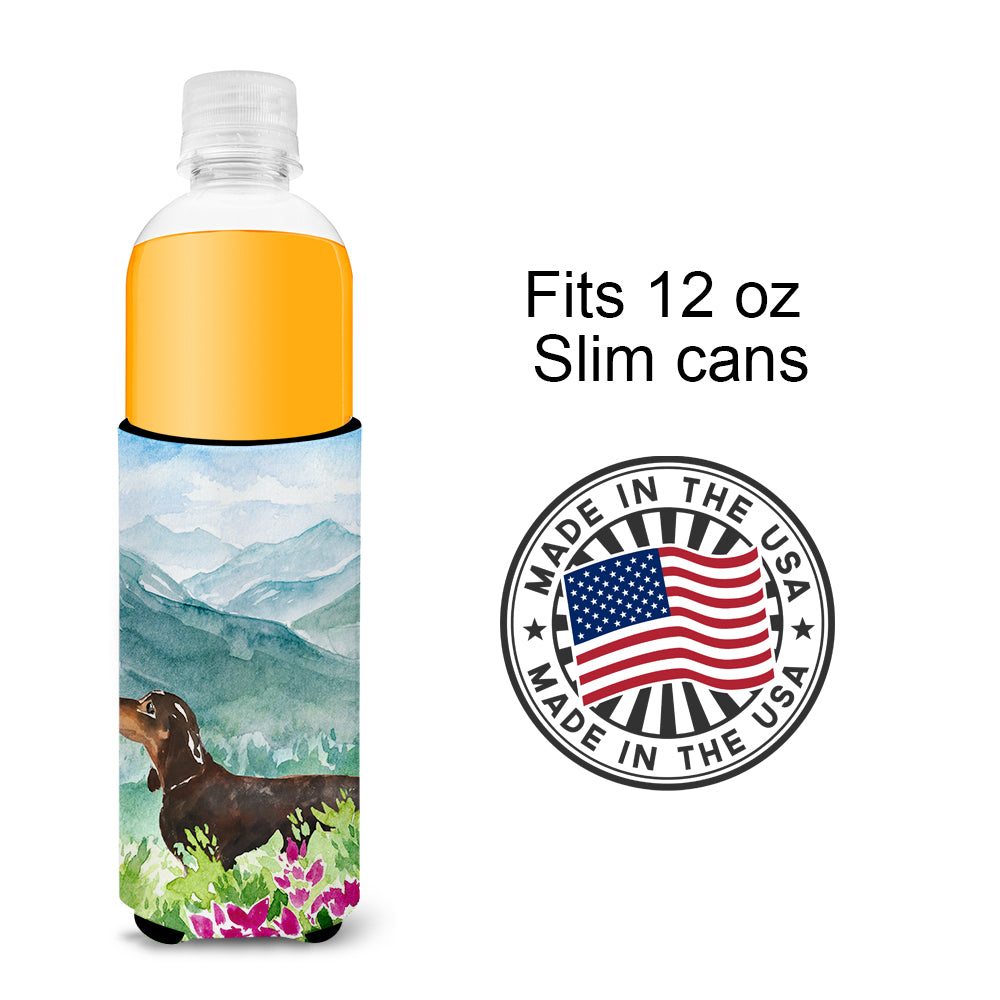Mountian Flowers Dachshund  Ultra Hugger for slim cans CK1993MUK  the-store.com.