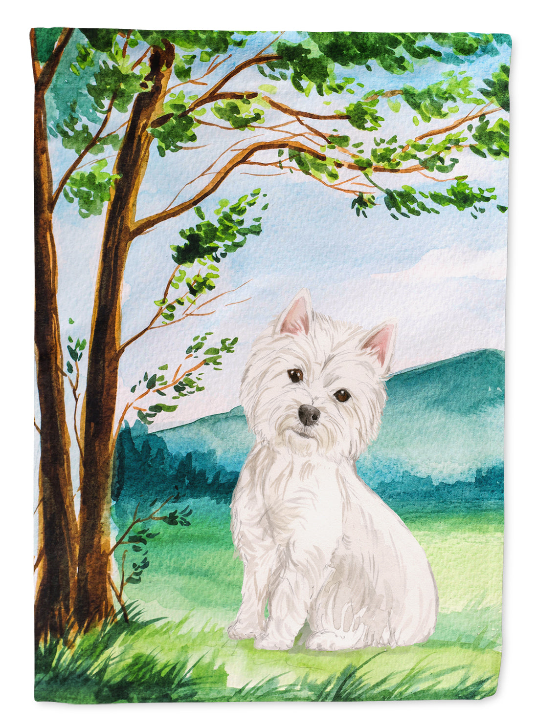 Under the Tree Westie Flag Canvas House Size CK2000CHF