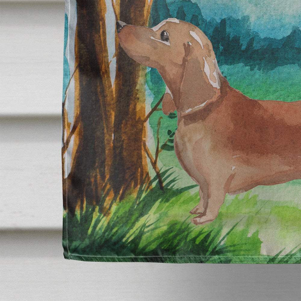 Under the Tree Red Dachshund Flag Canvas House Size CK2002CHF  the-store.com.