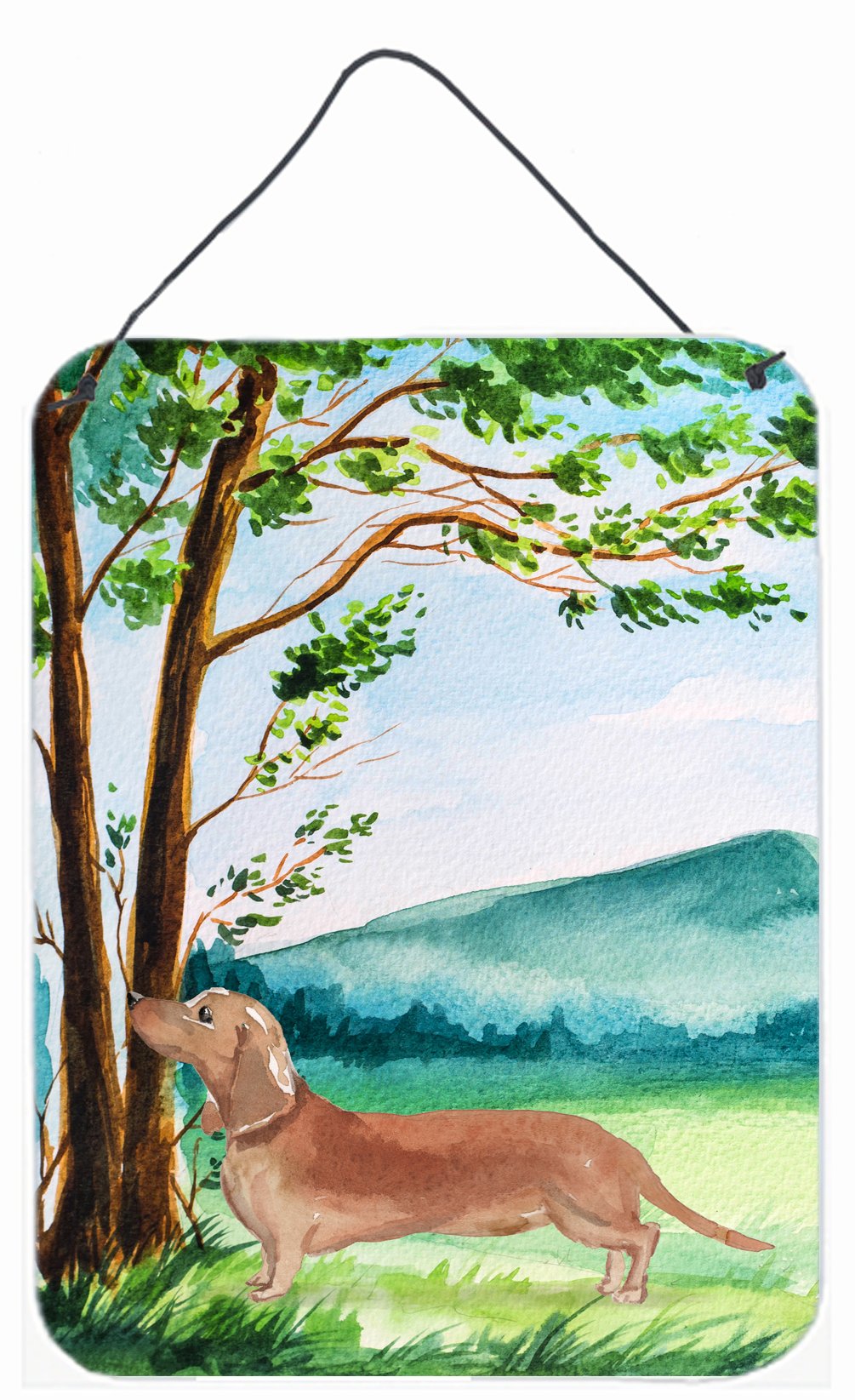 Under the Tree Red Dachshund Wall or Door Hanging Prints CK2002DS1216 by Caroline&#39;s Treasures