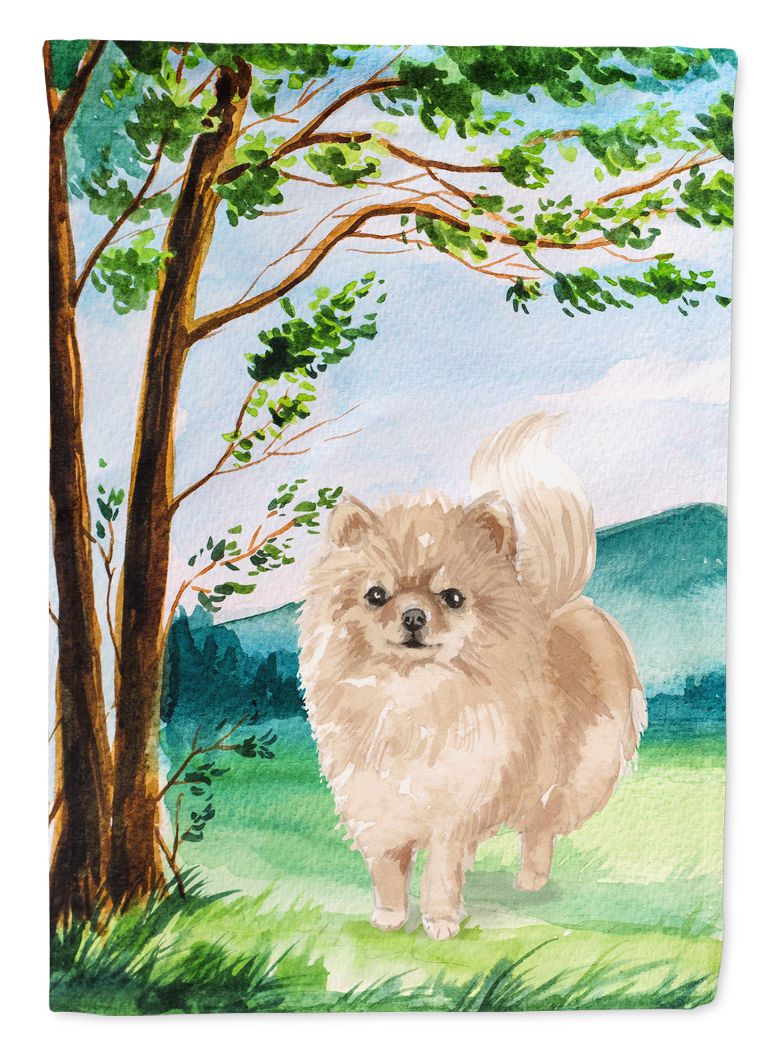 Under the Tree Pomeranian Flag Canvas House Size CK2005CHF  the-store.com.
