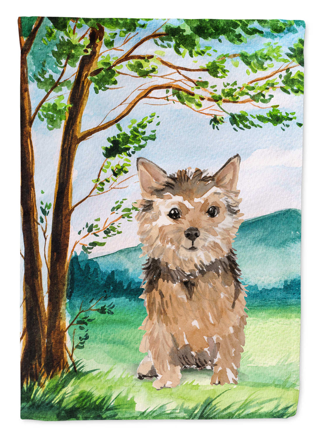 Under the Tree Norwich Terrier Flag Canvas House Size CK2006CHF