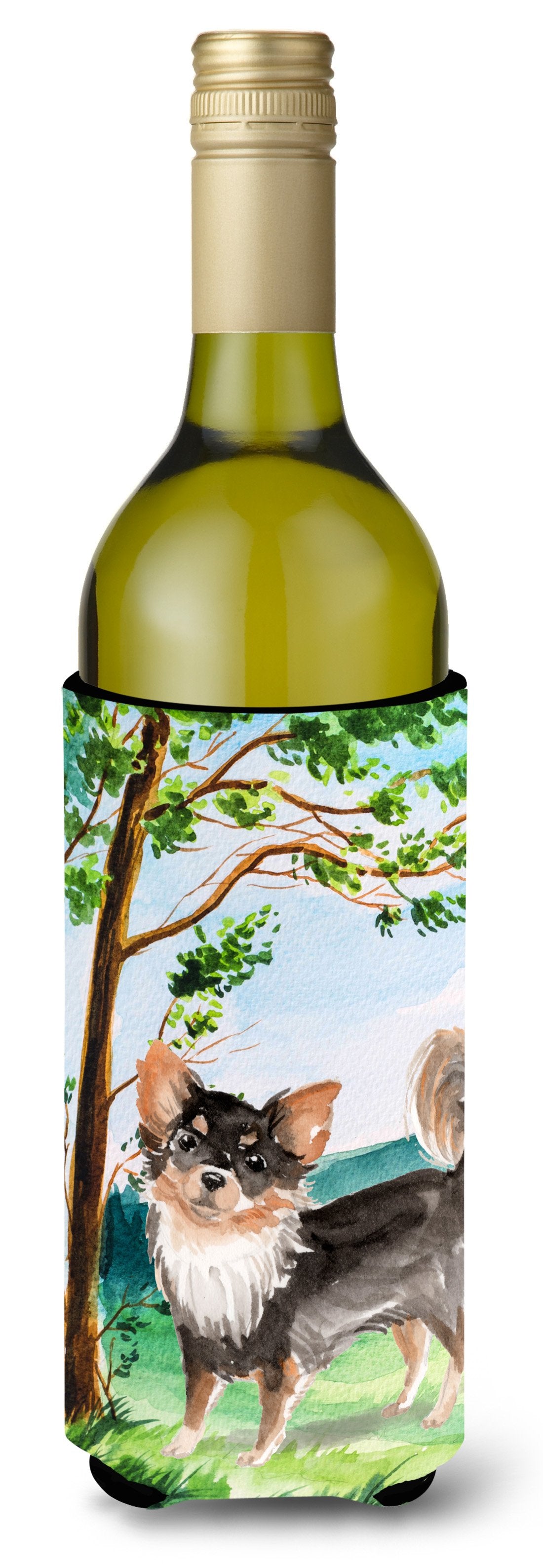 Under the Tree Chihuahua Wine Bottle Beverage Insulator Hugger CK2007LITERK by Caroline&#39;s Treasures