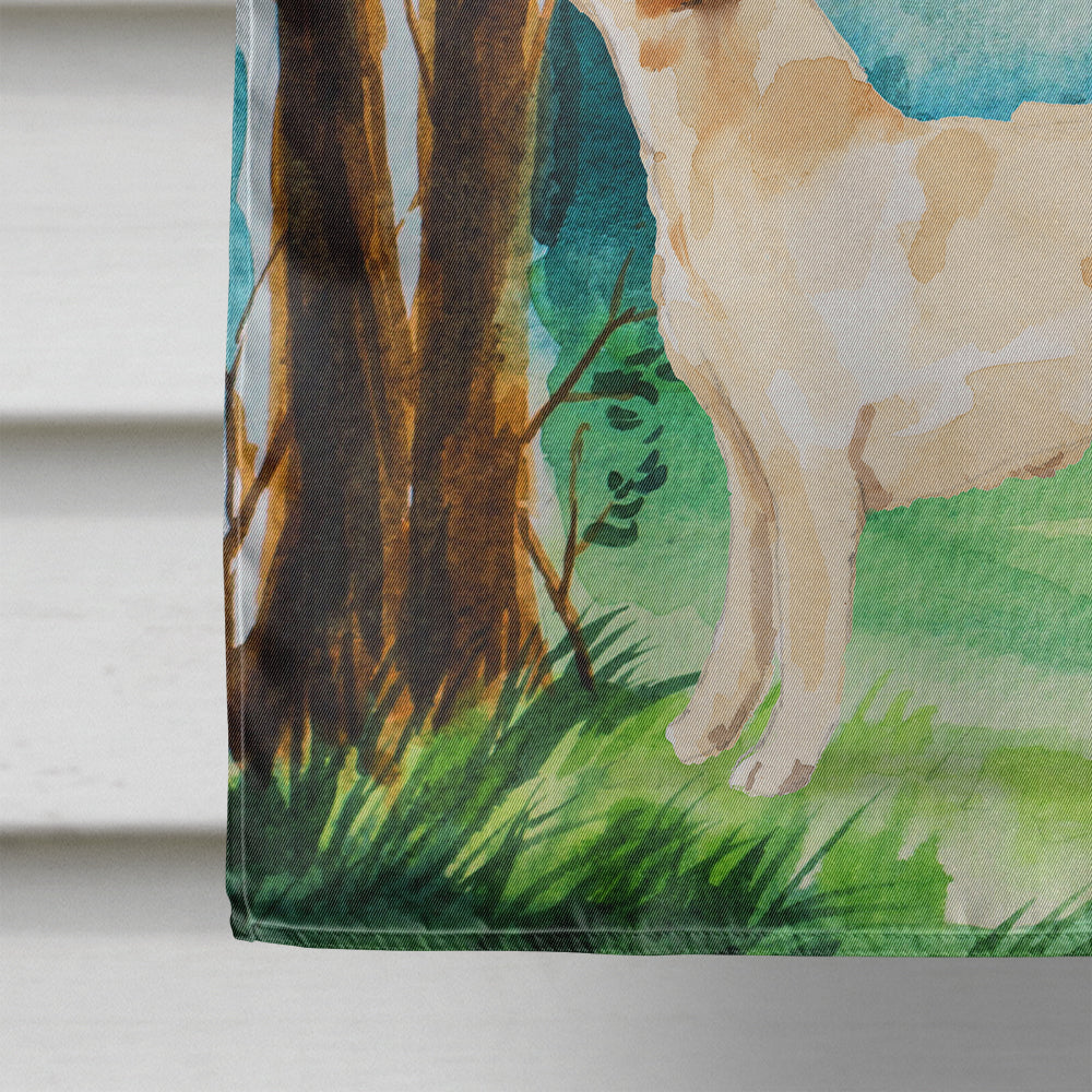 Under the Tree Yellow Labrador Flag Canvas House Size CK2008CHF