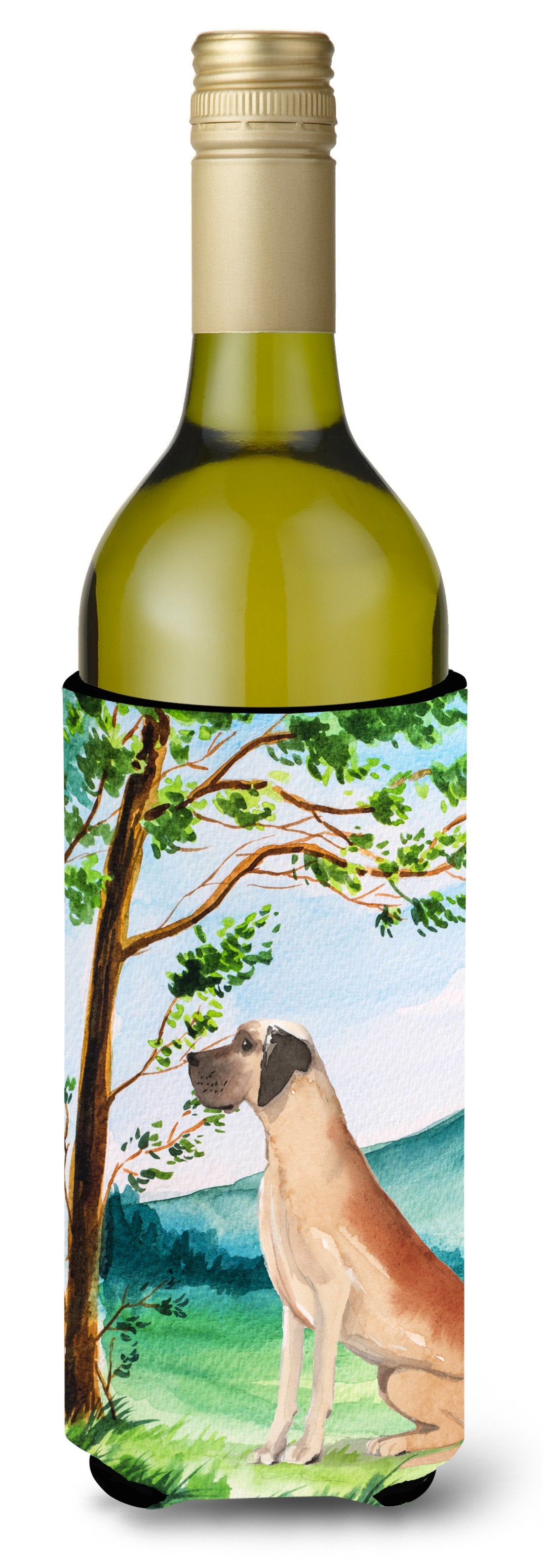 Under the Tree Great Dane Wine Bottle Beverage Insulator Hugger CK2011LITERK by Caroline&#39;s Treasures