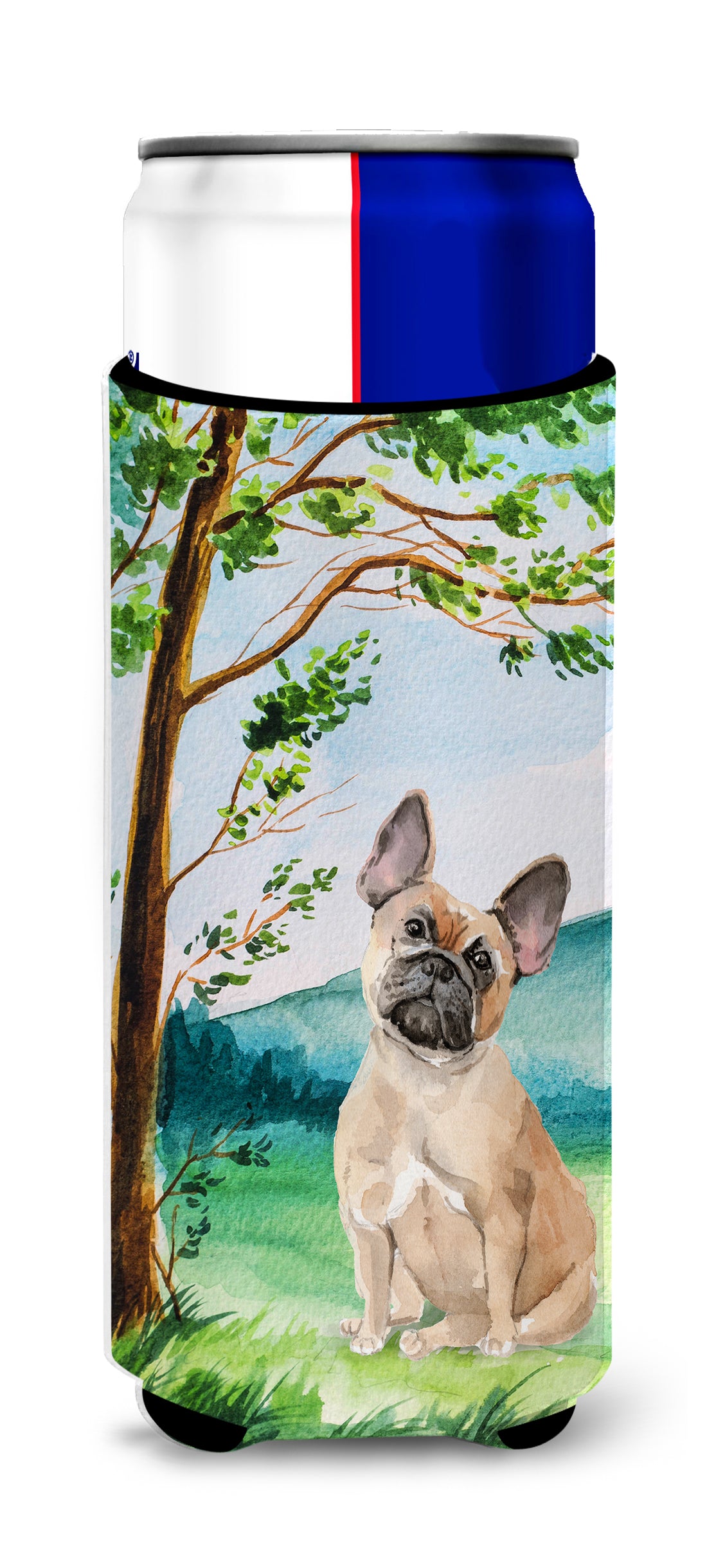 Under the Tree Fawn French Bulldog  Ultra Hugger for slim cans CK2013MUK  the-store.com.