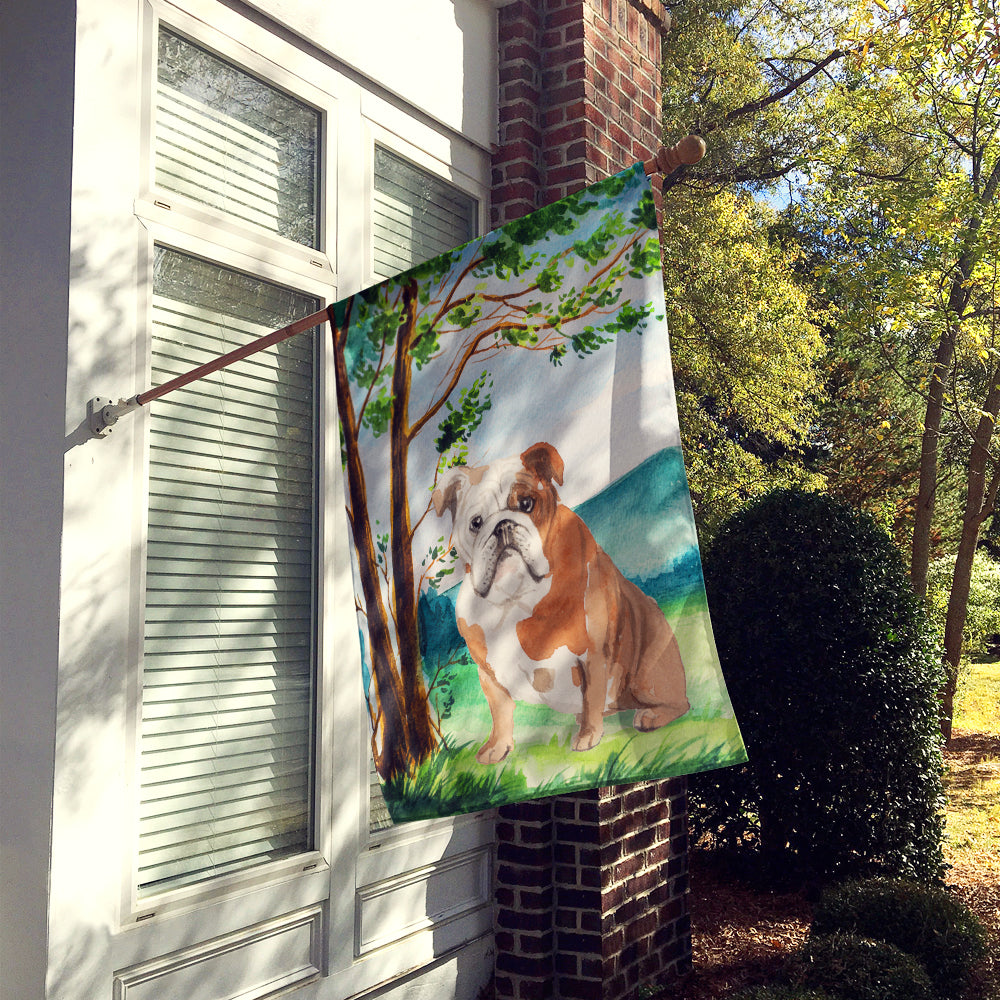 Under the Tree English Bulldog Flag Canvas House Size CK2014CHF  the-store.com.