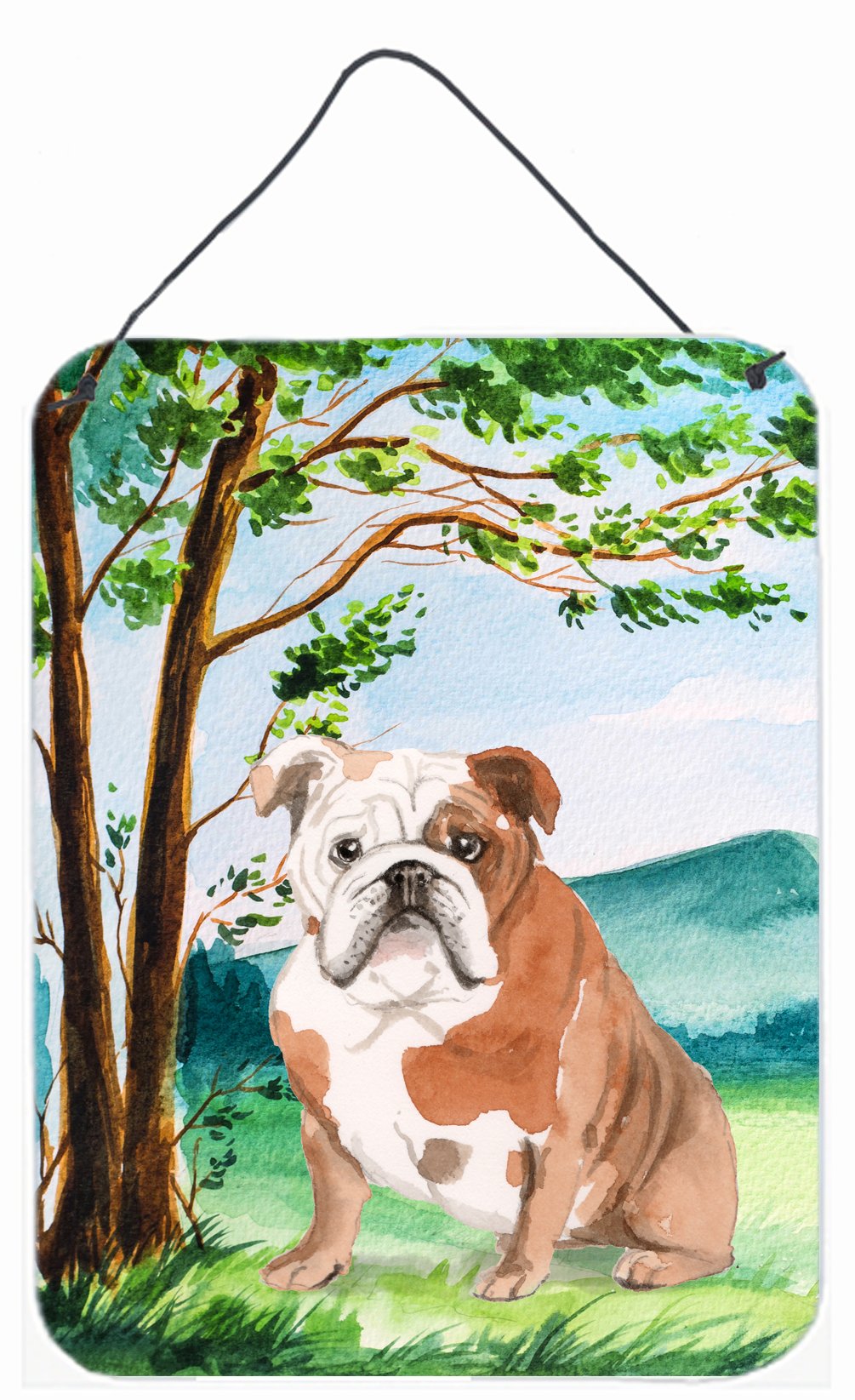 Under the Tree English Bulldog Wall or Door Hanging Prints CK2014DS1216 by Caroline's Treasures
