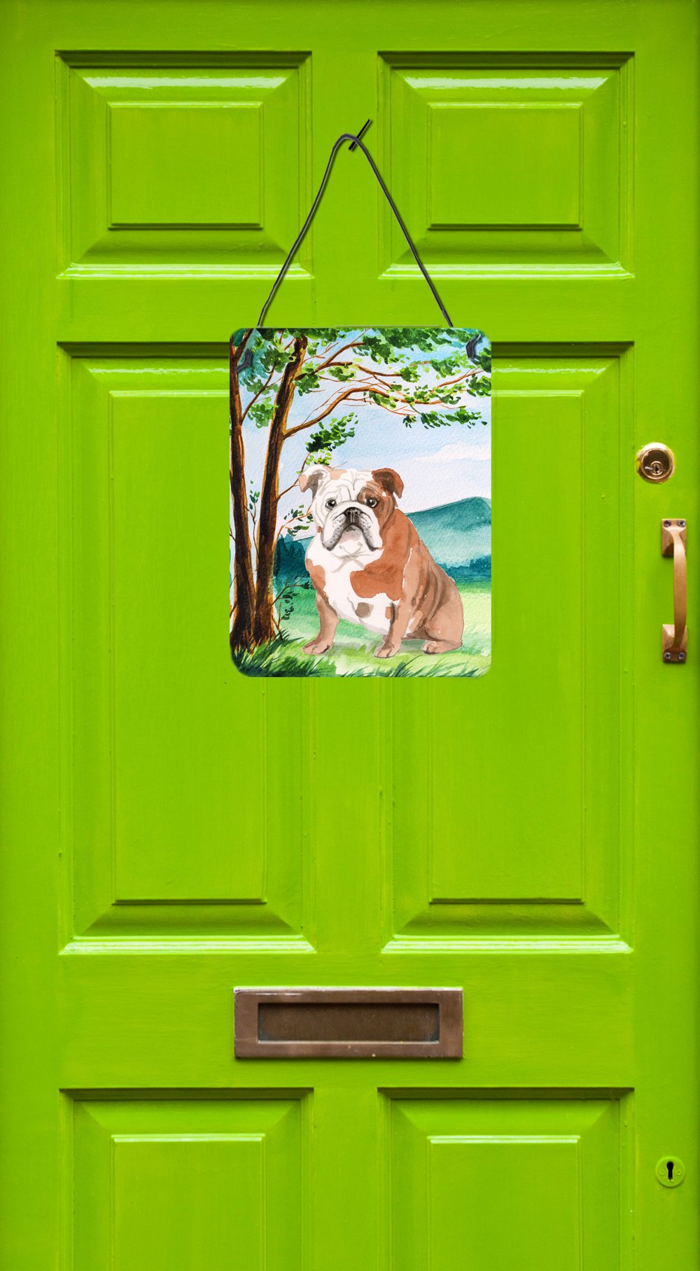 Under the Tree English Bulldog Wall or Door Hanging Prints CK2014DS1216 by Caroline's Treasures
