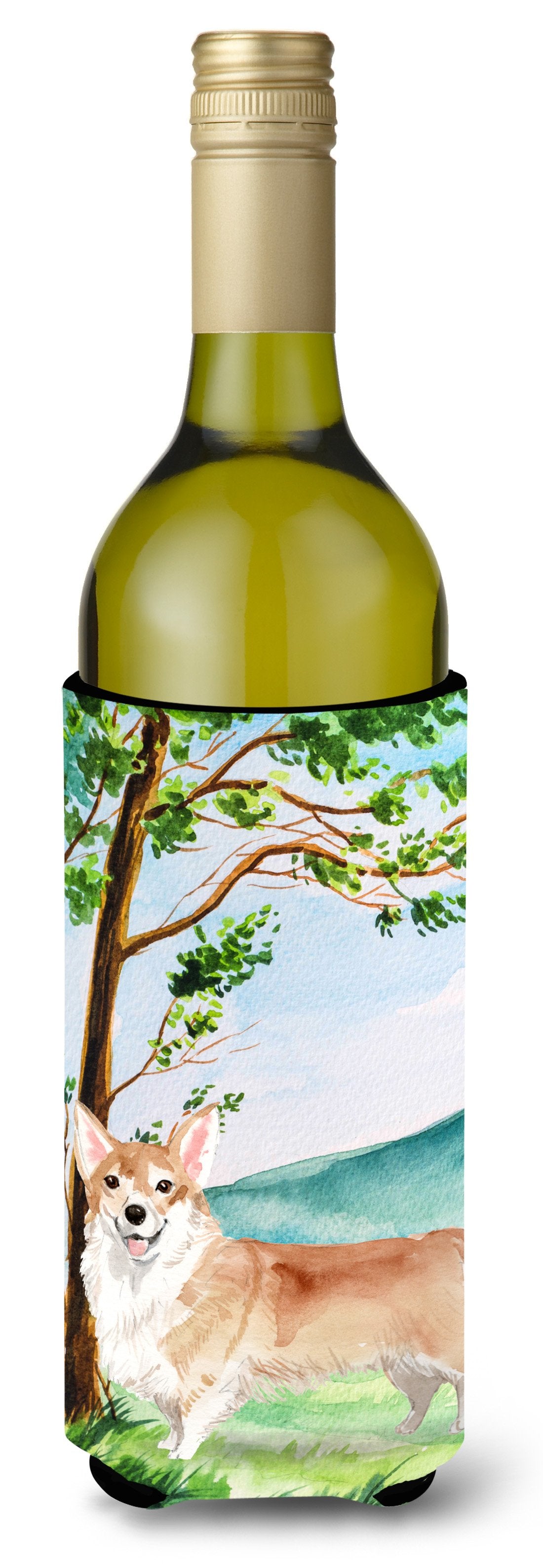 Under the Tree Corgi Wine Bottle Beverage Insulator Hugger CK2016LITERK by Caroline&#39;s Treasures