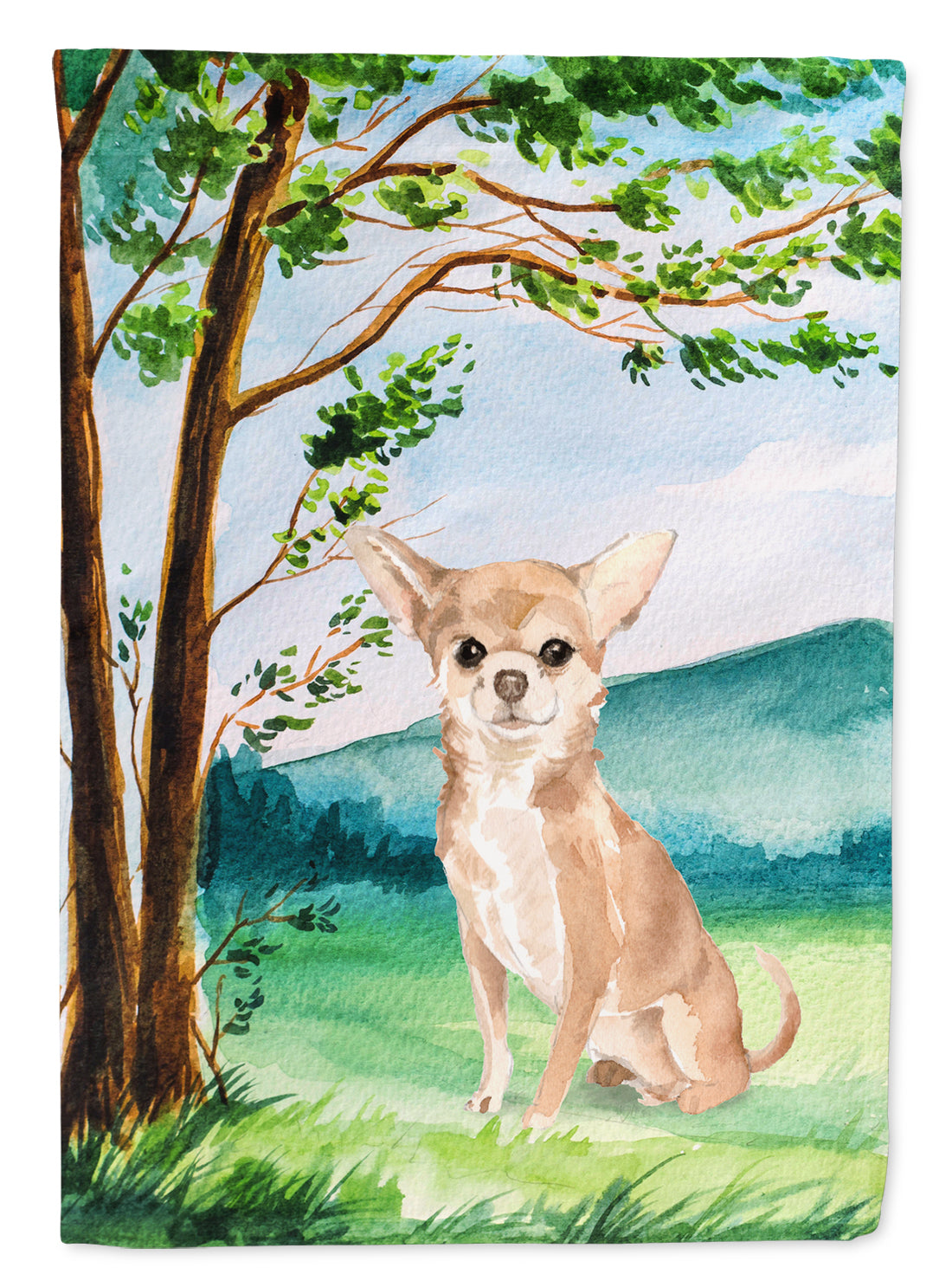 Under the Tree Chihuahua Flag Canvas House Size CK2018CHF