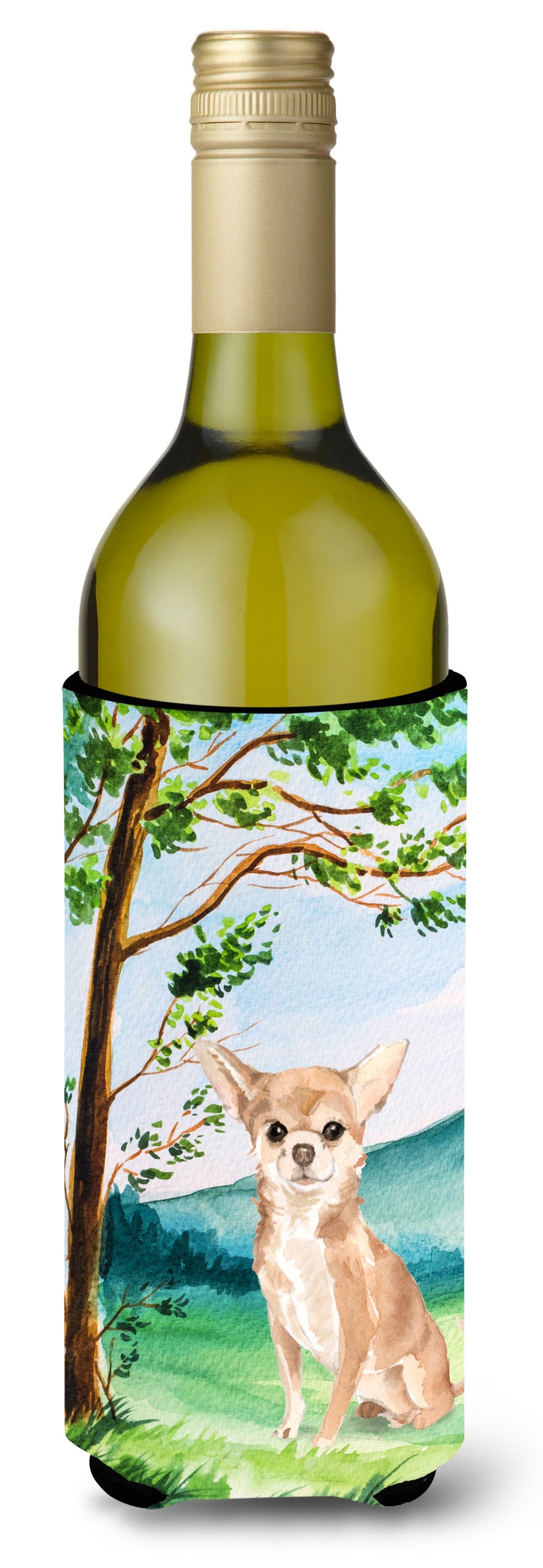 Under the Tree Chihuahua Wine Bottle Beverage Insulator Hugger CK2018LITERK by Caroline&#39;s Treasures