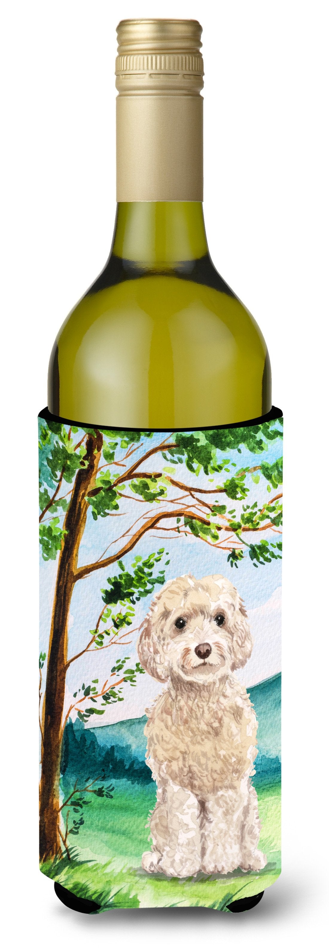Under the Tree Goldendoodle Wine Bottle Beverage Insulator Hugger CK2019LITERK by Caroline&#39;s Treasures