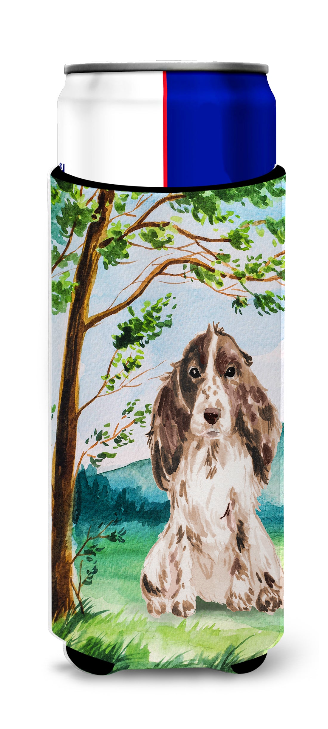 Under the Tree Chocolate Parti Cocker Spaniel  Ultra Hugger for slim cans CK2022MUK