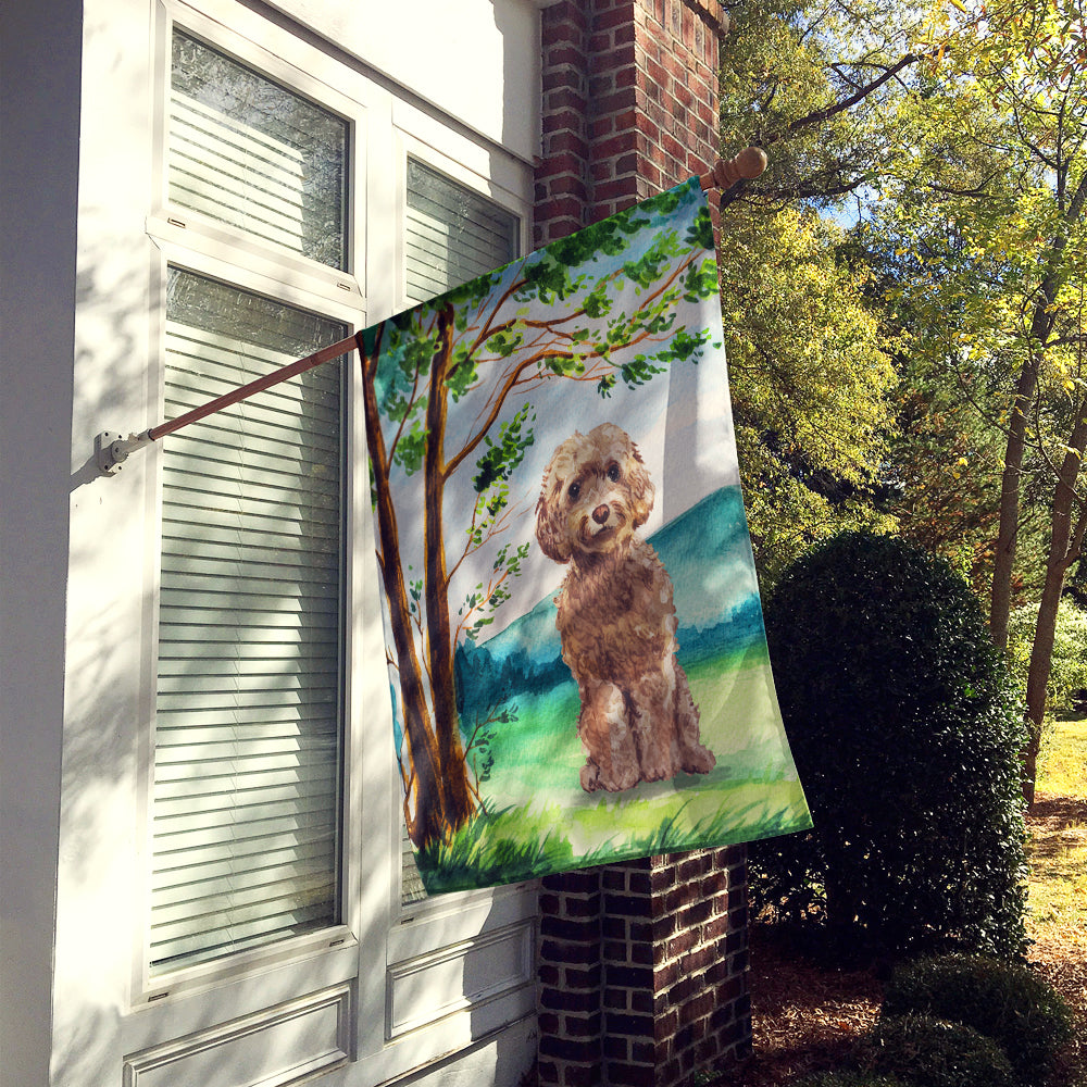 Under the Tree Labradoodle Flag Canvas House Size CK2023CHF