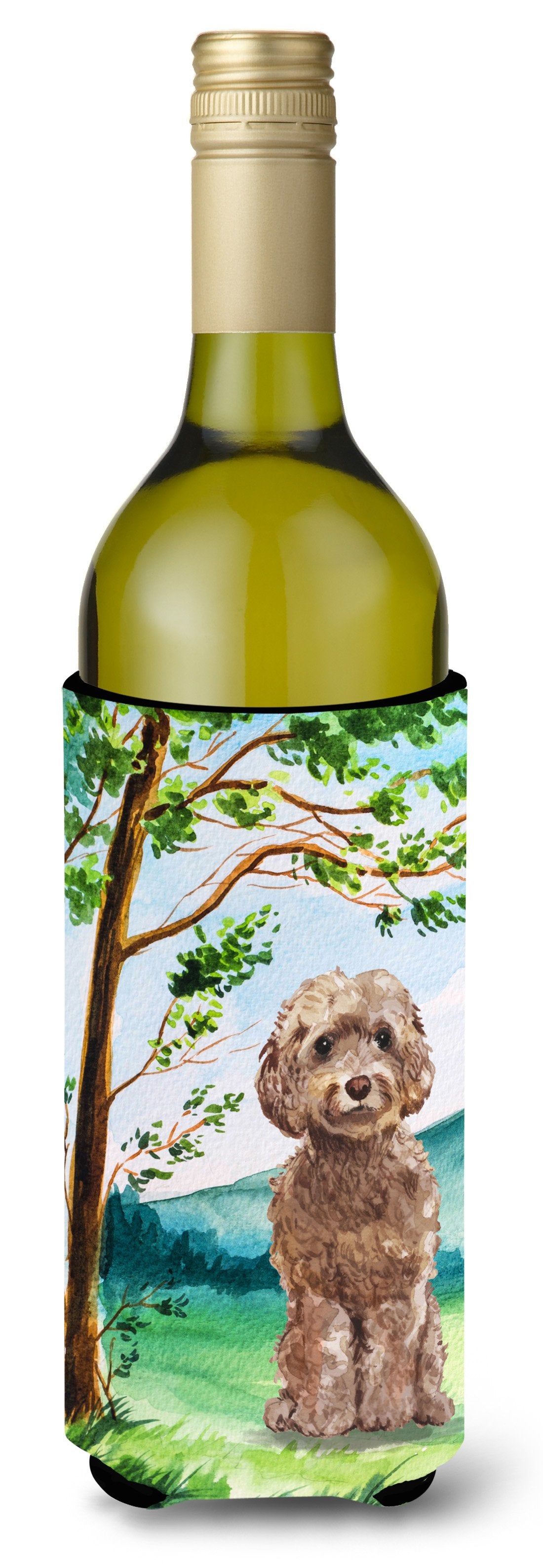 Under the Tree Labradoodle Wine Bottle Beverage Insulator Hugger CK2023LITERK by Caroline&#39;s Treasures