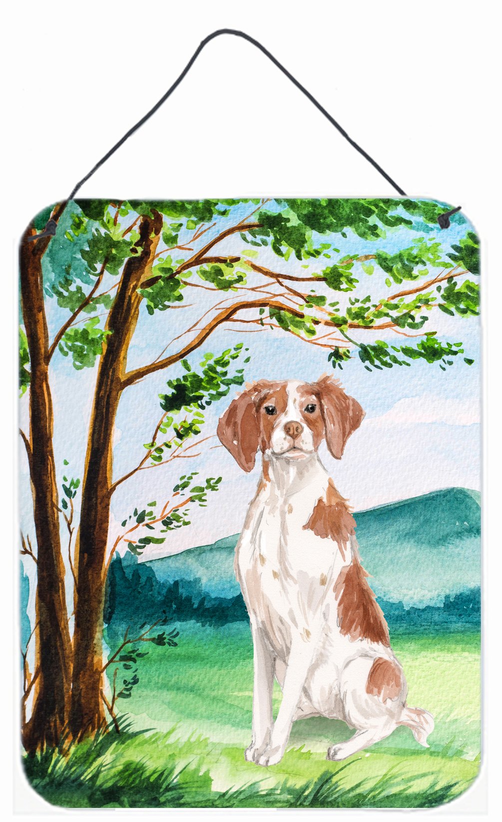 Under the Tree Brittany Spaniel Wall or Door Hanging Prints CK2024DS1216 by Caroline&#39;s Treasures