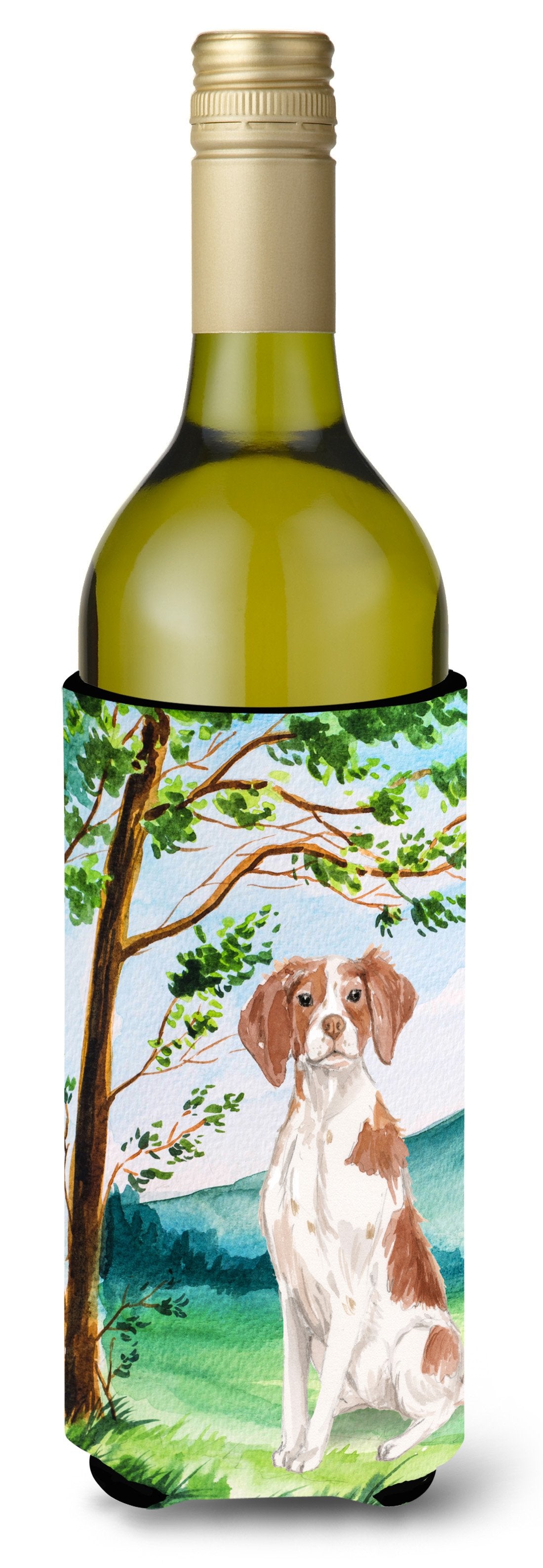 Under the Tree Brittany Spaniel Wine Bottle Beverage Insulator Hugger CK2024LITERK by Caroline&#39;s Treasures