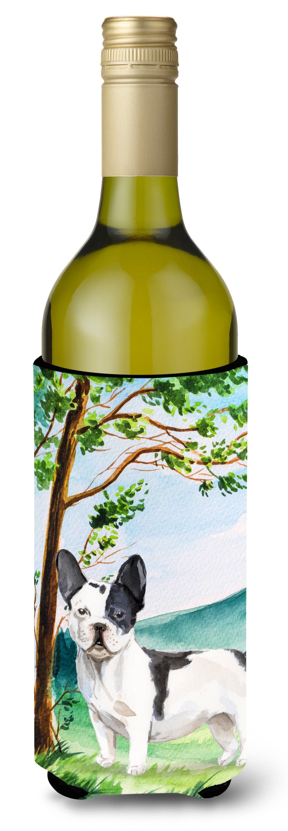 Under the Tree French Bulldog Wine Bottle Beverage Insulator Hugger CK2026LITERK by Caroline&#39;s Treasures