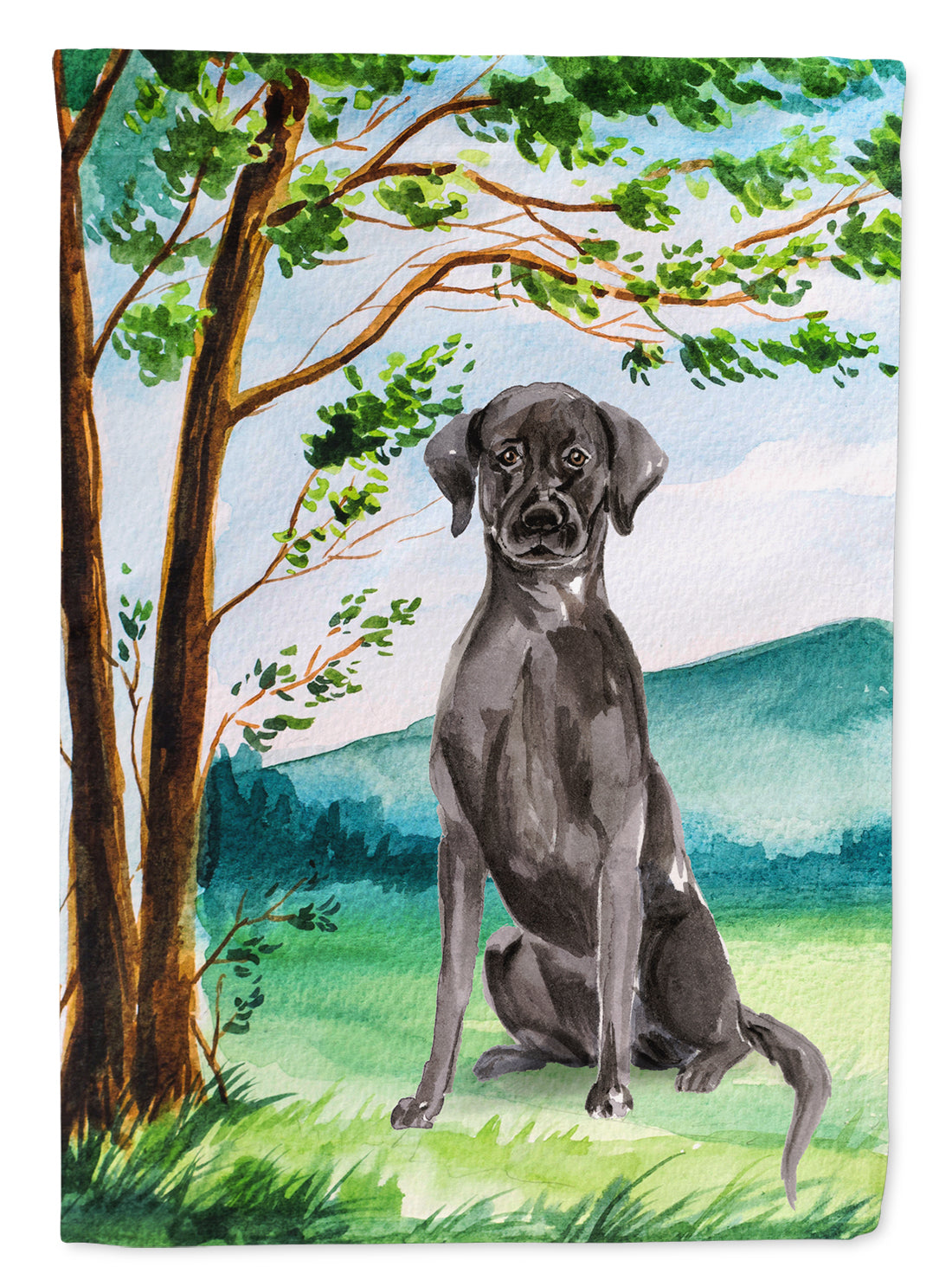 Under the Tree Black Labrador Flag Canvas House Size CK2027CHF  the-store.com.