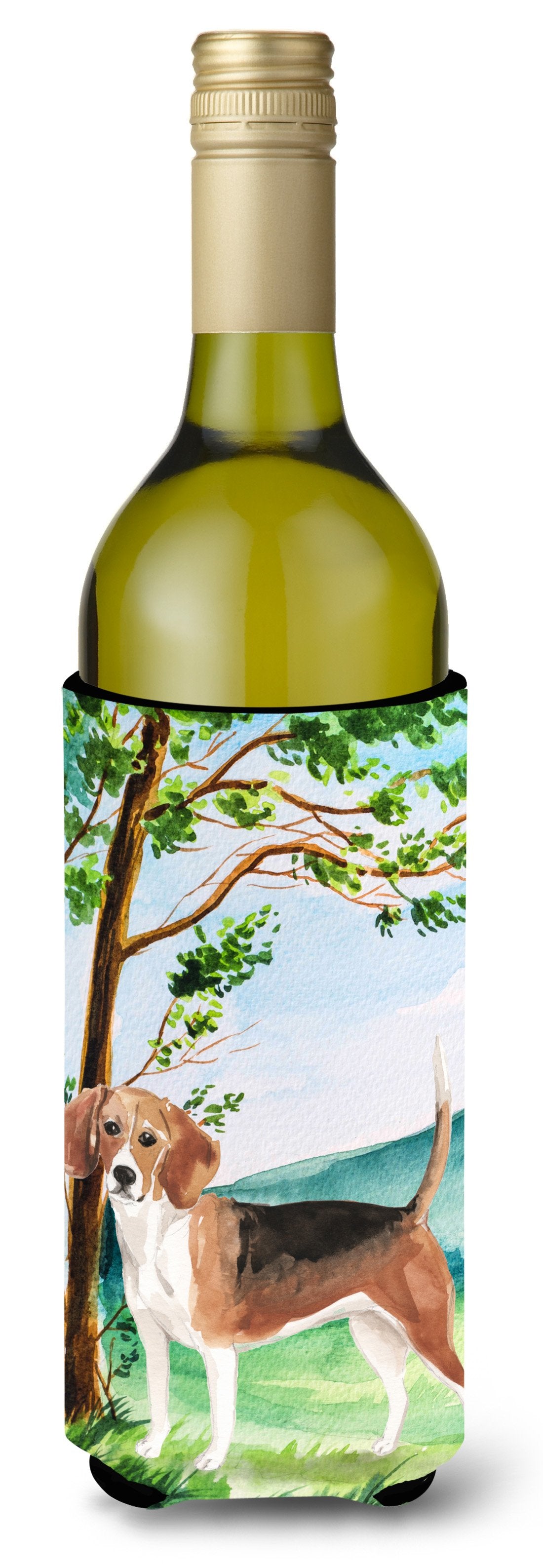 Under the Tree Beagle Wine Bottle Beverage Insulator Hugger CK2029LITERK by Caroline&#39;s Treasures