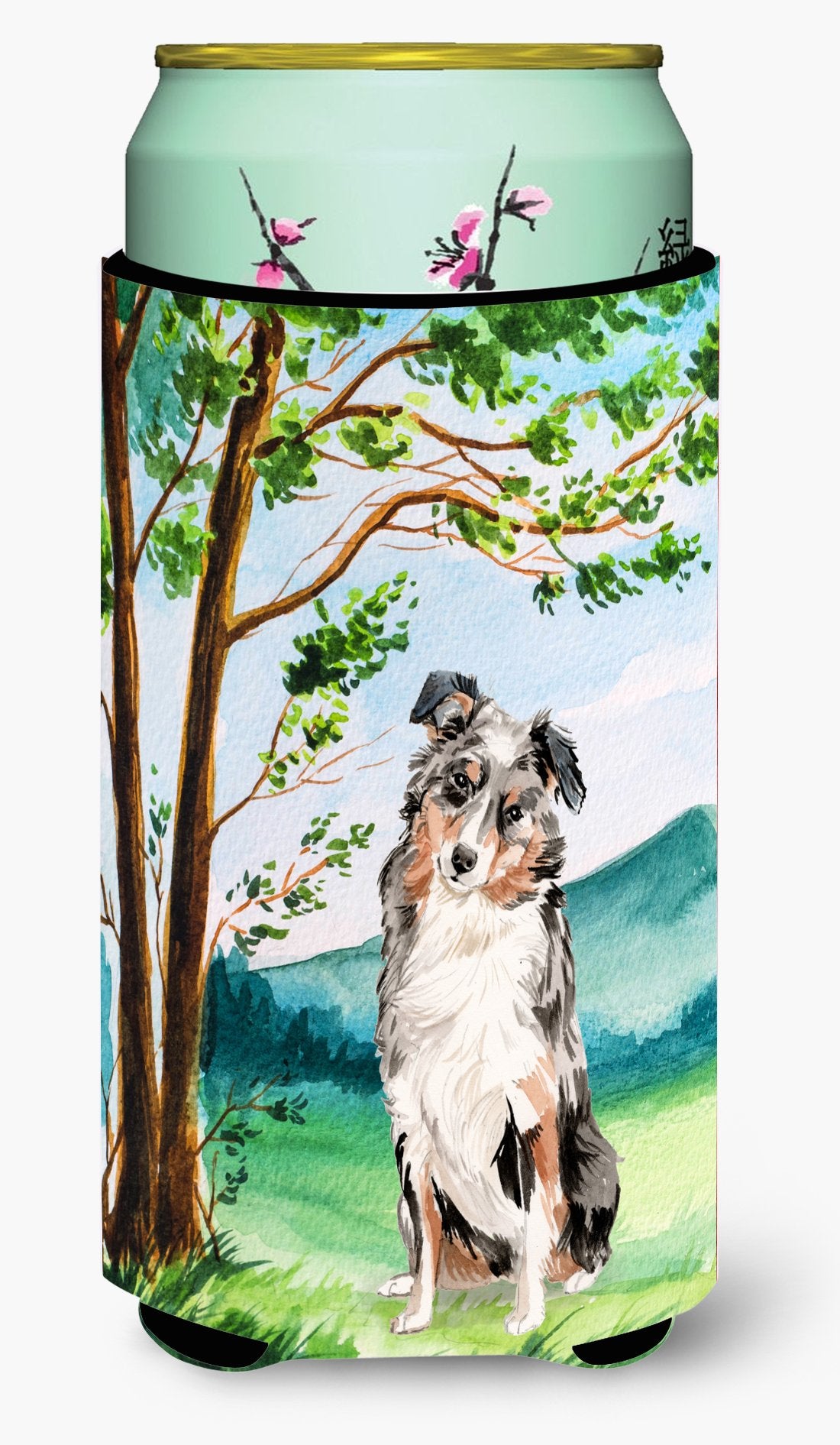 Under the Tree Australian Shepherd Tall Boy Beverage Insulator Hugger CK2030TBC by Caroline&#39;s Treasures