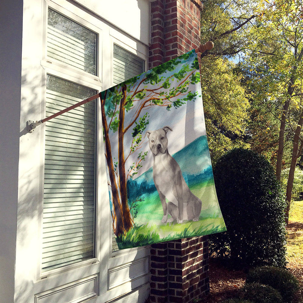 Under the Tree Staffordshire Bull Terrier Flag Canvas House Size CK2032CHF