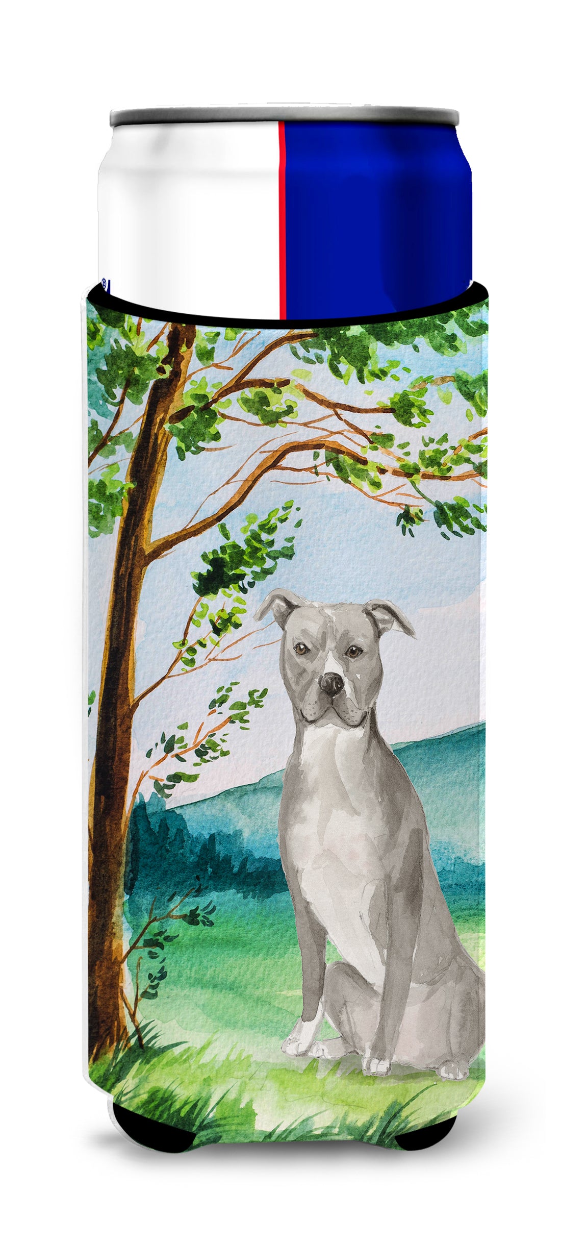 Under the Tree Staffordshire Bull Terrier  Ultra Hugger for slim cans CK2032MUK  the-store.com.