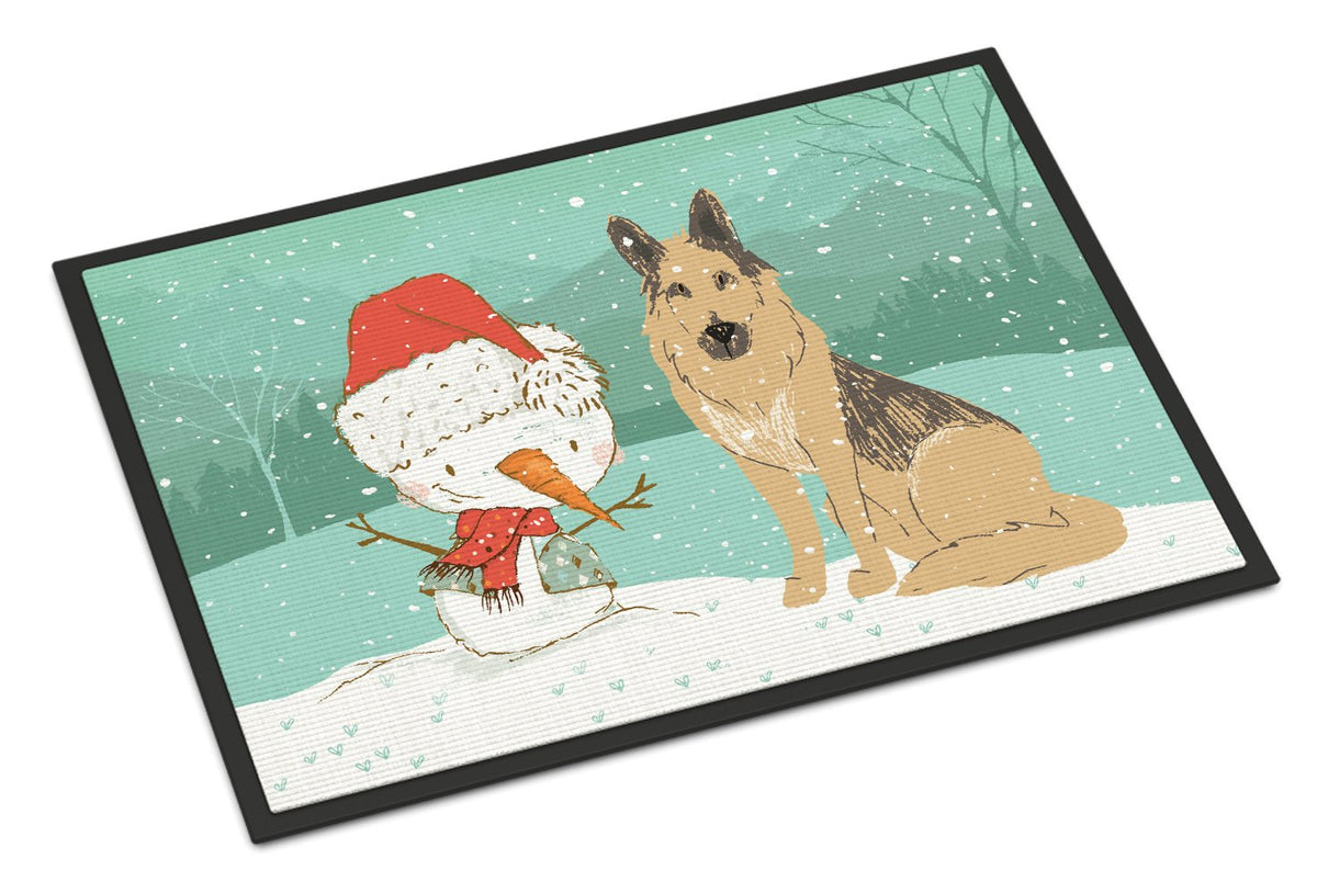 German Shepherd and Snowman Christmas Indoor or Outdoor Mat 24x36 CK2033JMAT by Caroline&#39;s Treasures