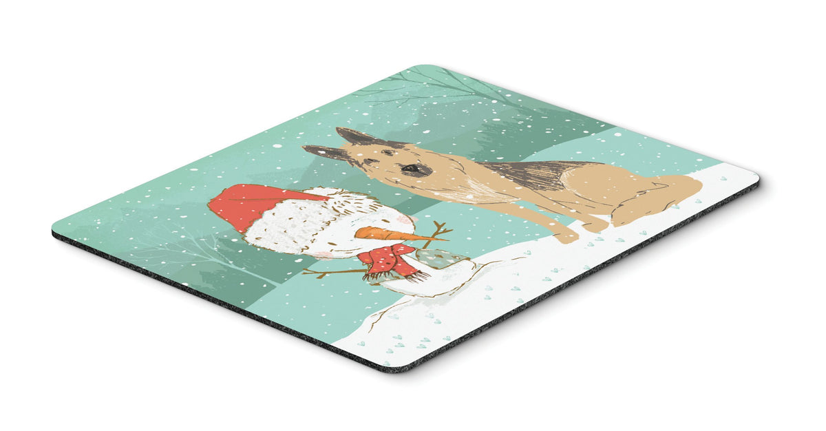 German Shepherd and Snowman Christmas Mouse Pad, Hot Pad or Trivet CK2033MP by Caroline&#39;s Treasures