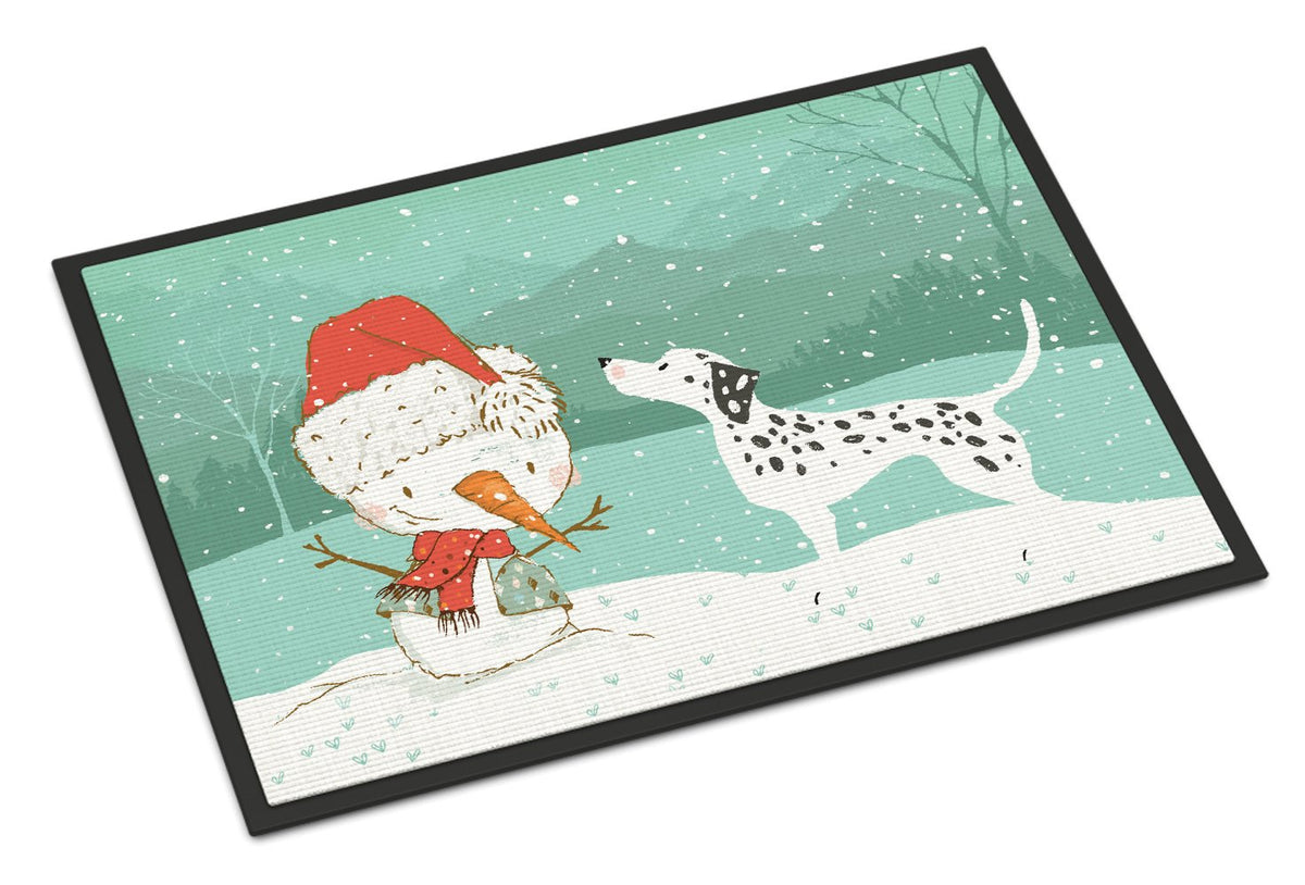 Dalmatian and Snowman Christmas Indoor or Outdoor Mat 24x36 CK2037JMAT by Caroline&#39;s Treasures